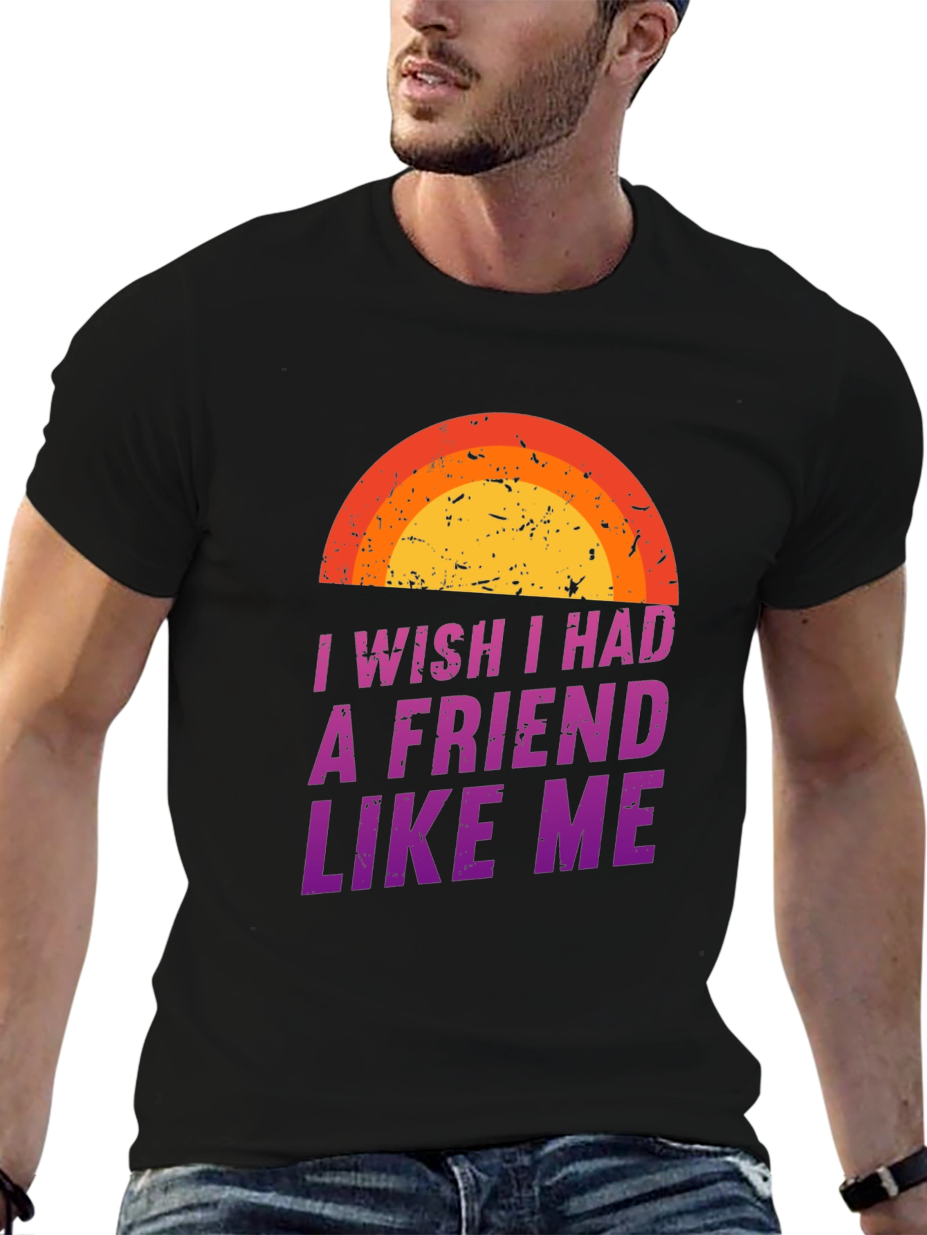 Black I Wish I Had A Friend Like Me Graphic Tee view 6