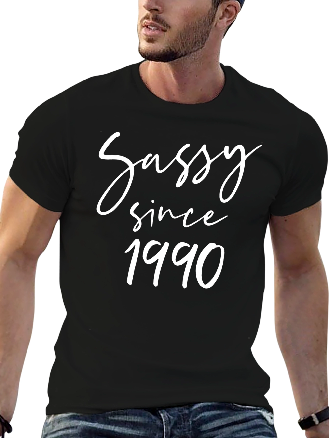 Black Sassy Since 1990 Graphic Tee - Black view 6