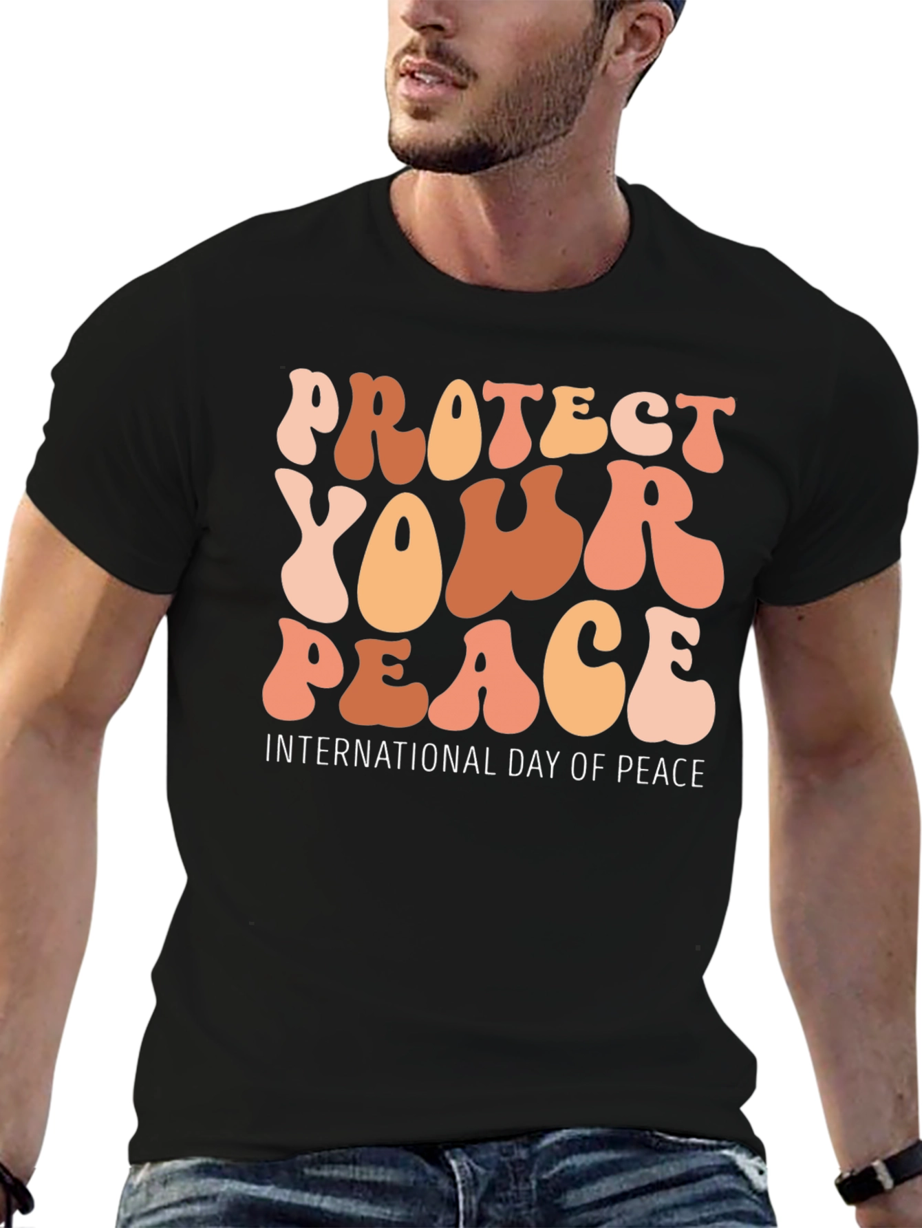 Black Peace Day T-Shirt - Protect Your Peace Graphic Tee view 6