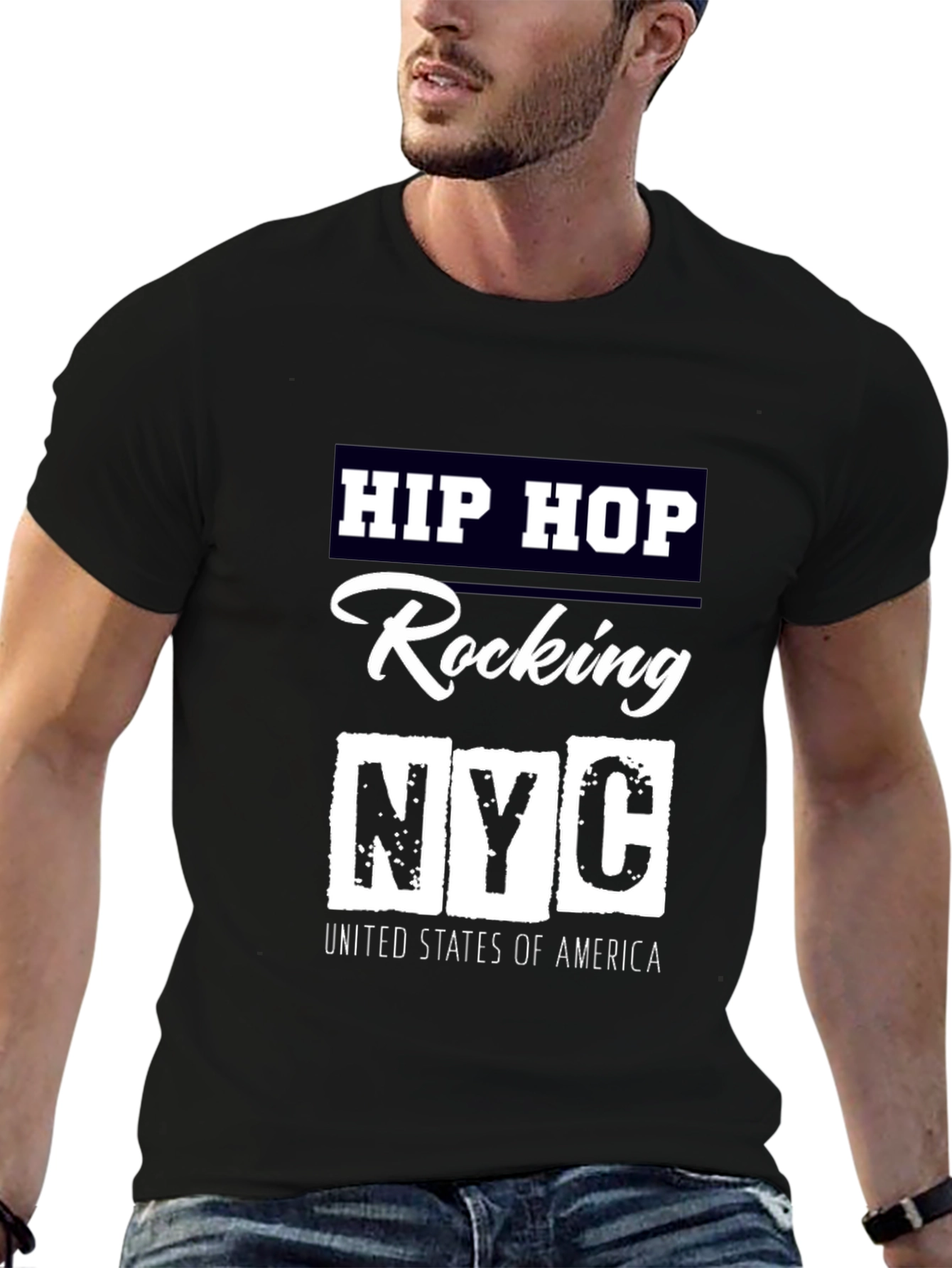 Black Hip Hop Rocking NYC T-Shirt view 6