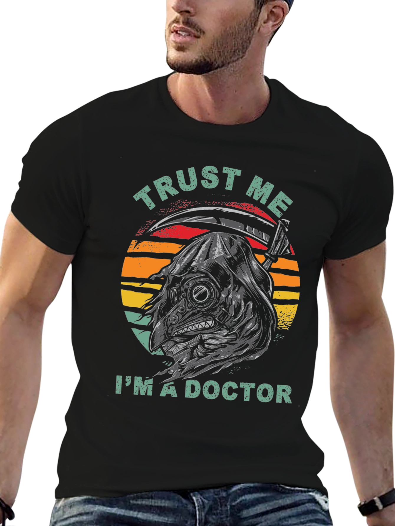 Black Trust Me I'm a Doctor Plague T-Shirt view 6