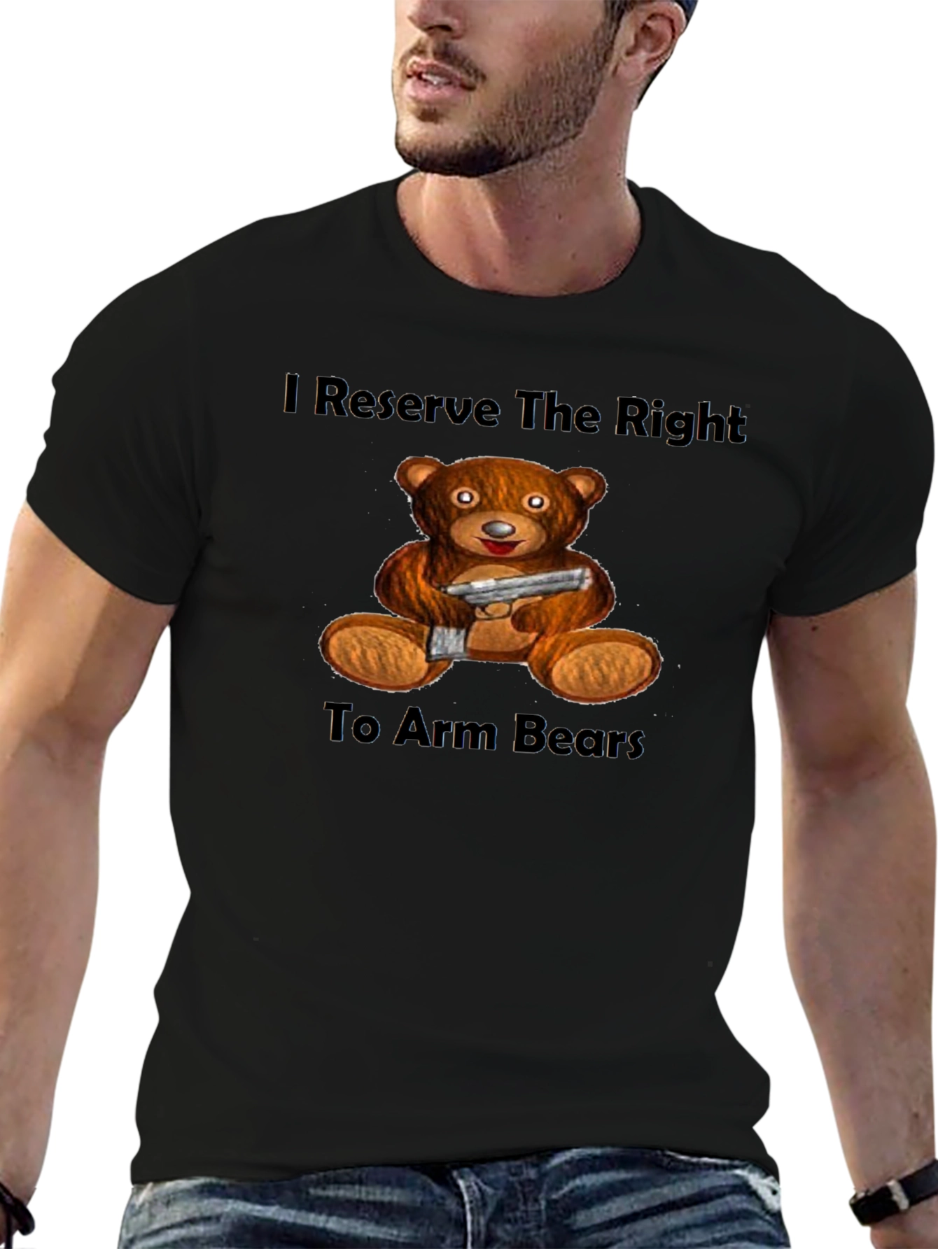 Black I Reserve The Right To Arm Bears T-Shirt view 6