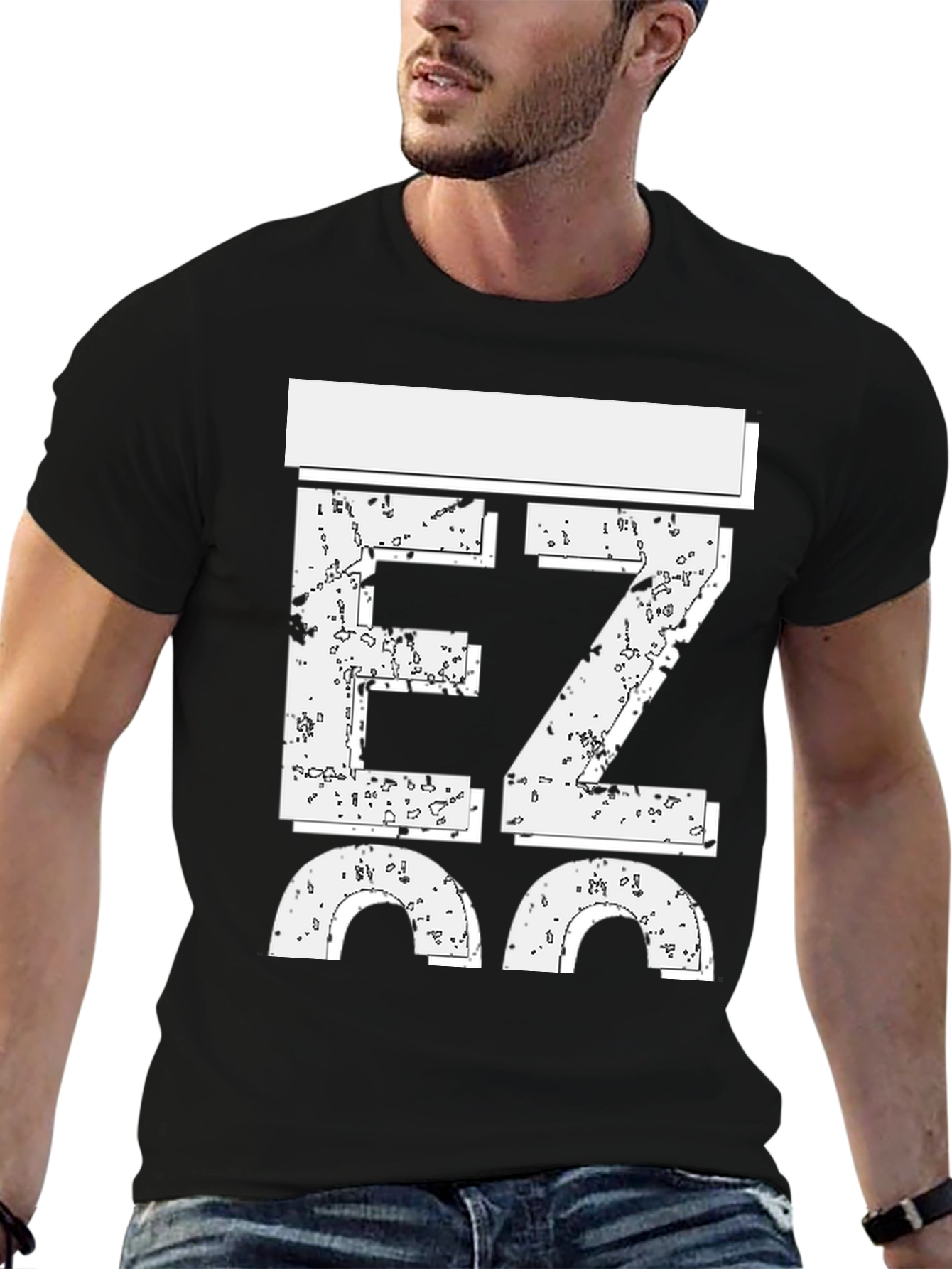 Black EZ GG Graphic T-Shirt - Black Casual Tee view 6