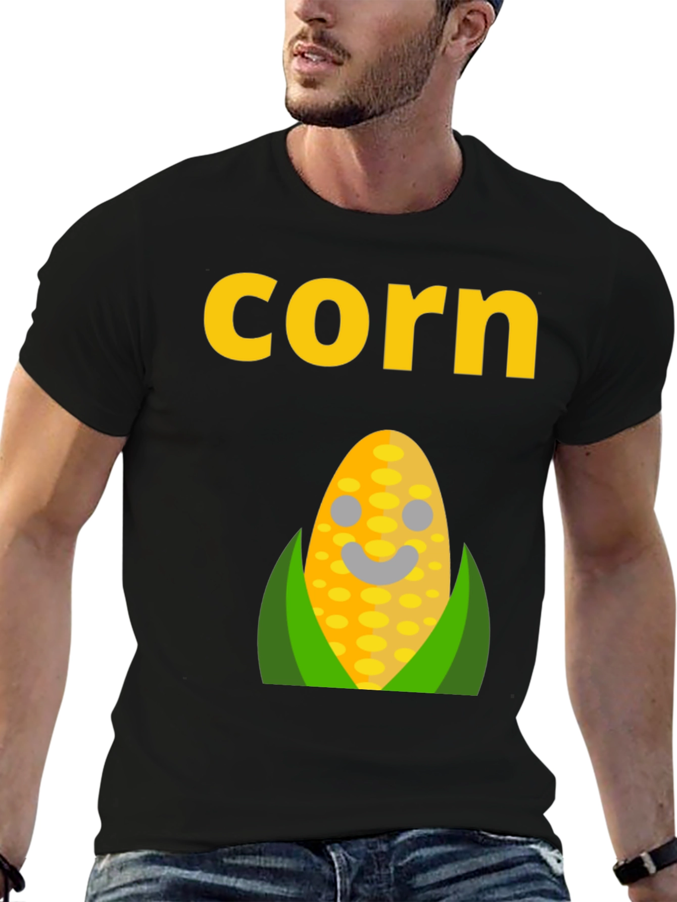 Black Corn Graphic Tee - Funny Food T-Shirt view 6
