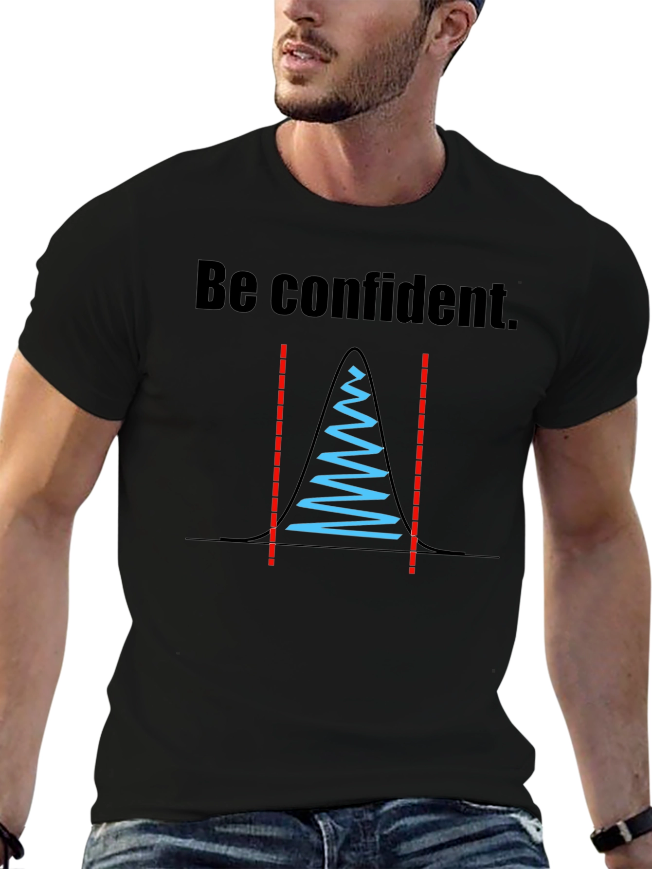Black Be Confident Statistician T-Shirt view 6