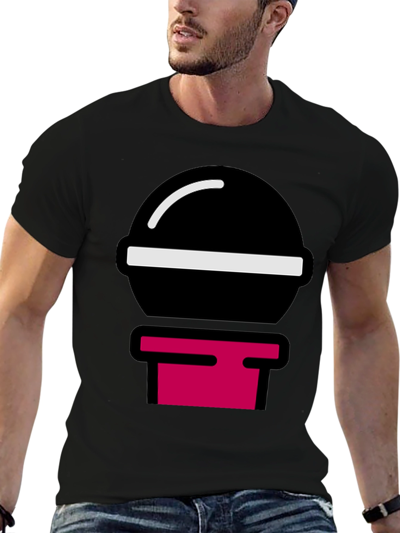 Black Modern Graphic Tee - Black Shirt with Bold Design view 6