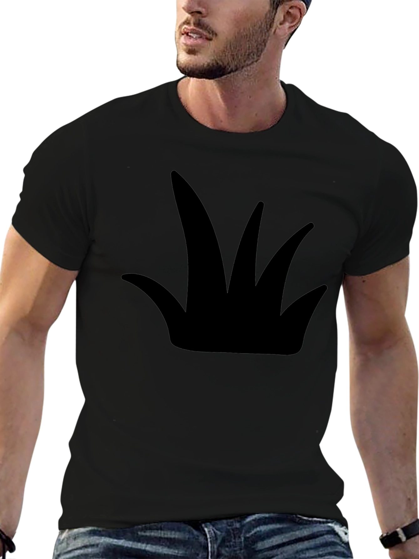 Black Bold Graphic Tee - Black Crown Design view 6
