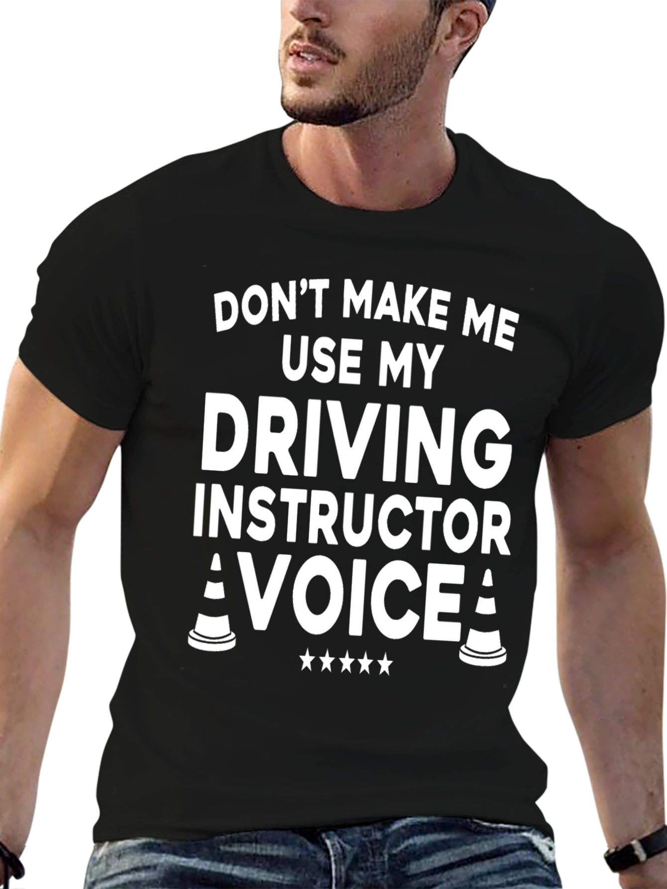 Black Driving Instructor T-Shirt: Don't Make Me Use My Voice! view 6