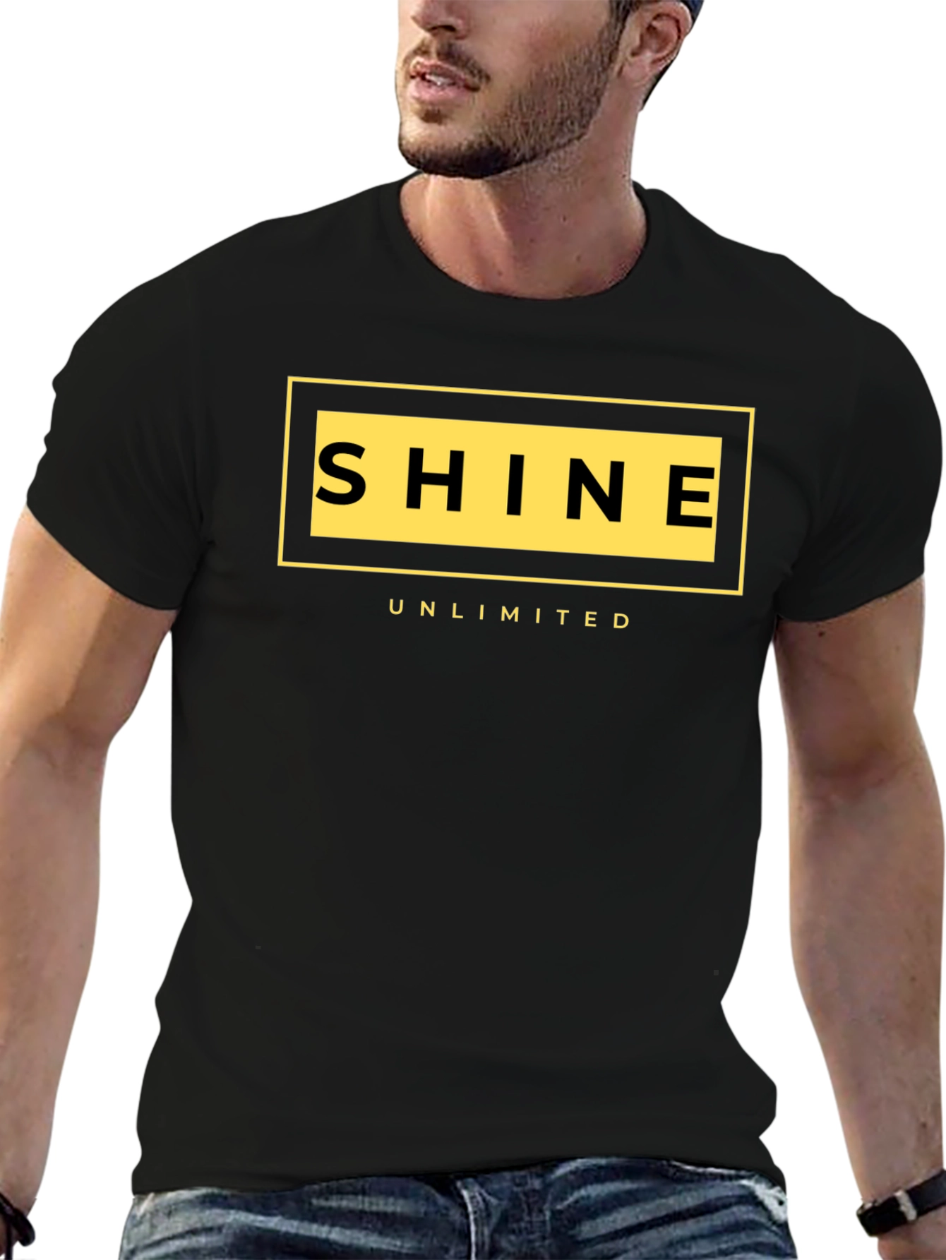 Black Shine Unlimited Black Graphic T-Shirt view 6