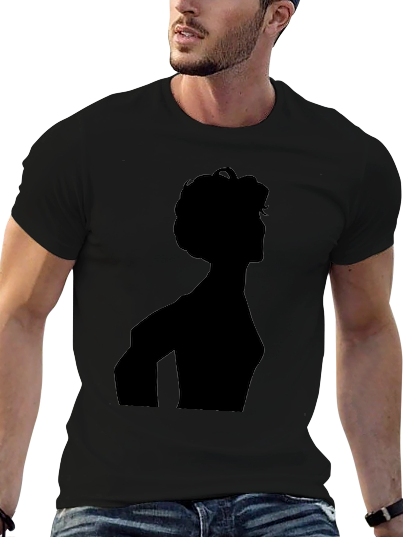 Black Silhouette Graphic Tee - Men's Black T-Shirt view 6