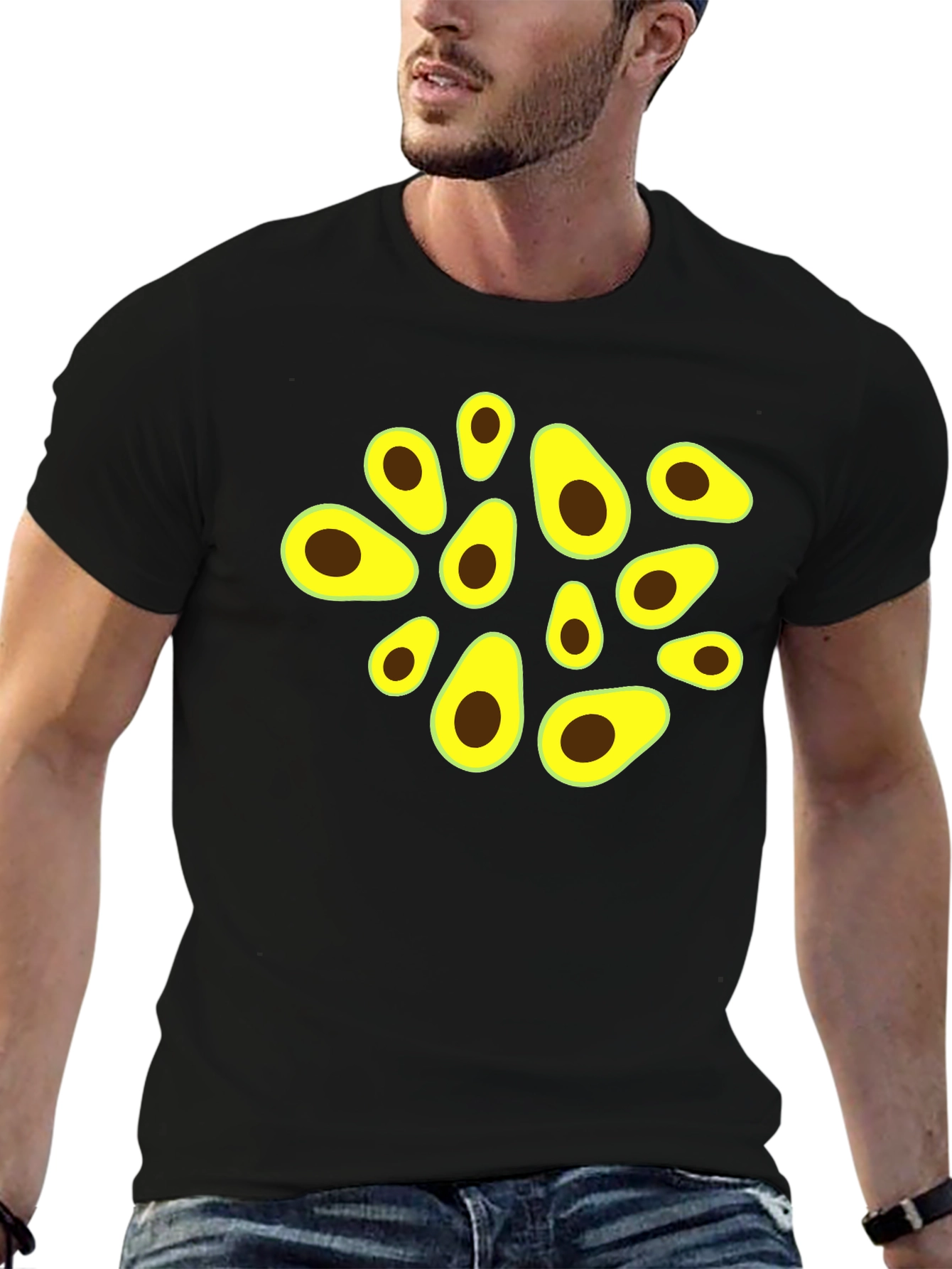 Black Avocado Graphic Black T-Shirt view 6