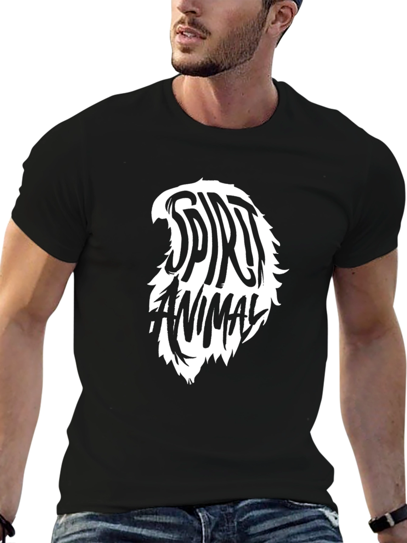Black Spirit Animal Graphic Tee - Black view 6
