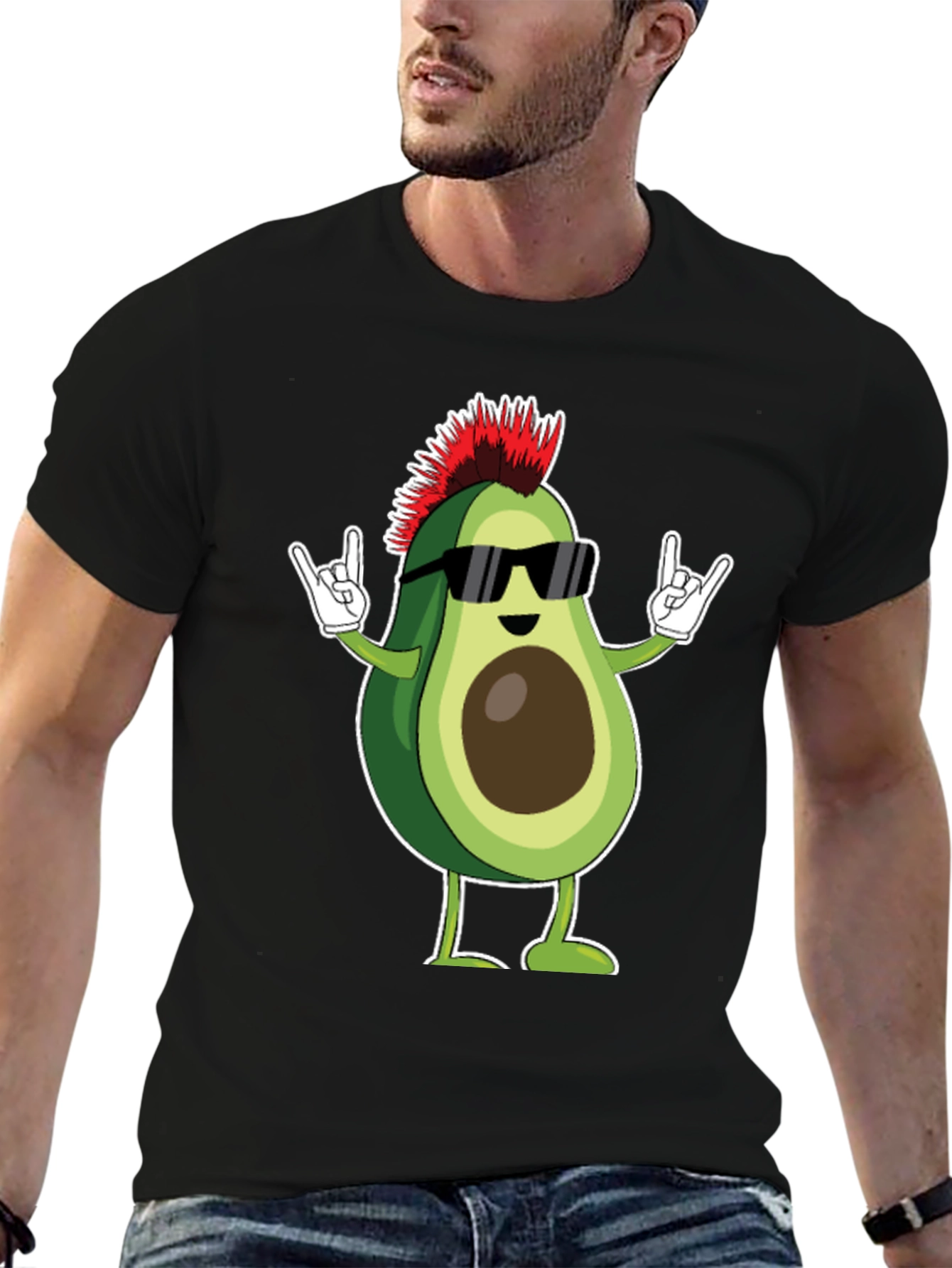 Black Punk Rock Avocado T-Shirt view 6