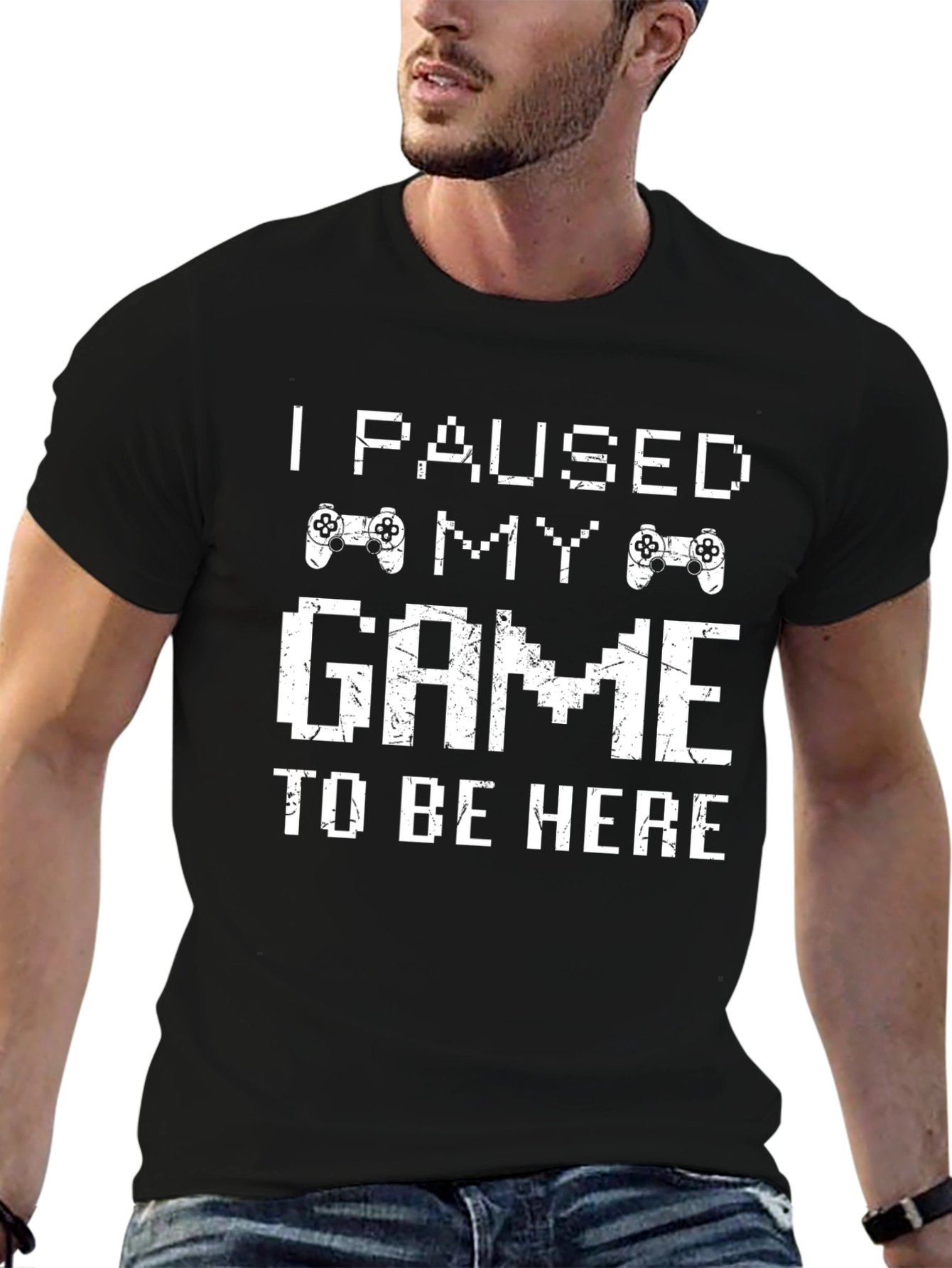 Black I Paused My Game T-Shirt - Gamer Tee view 6