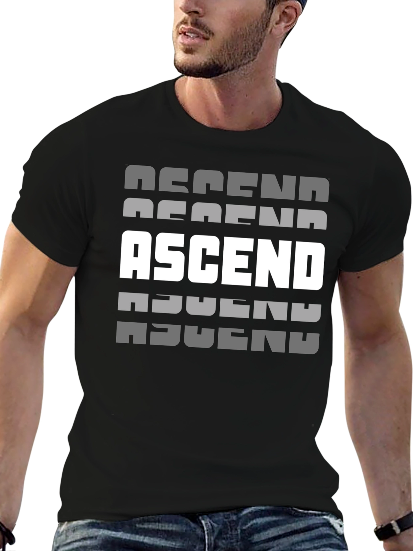 Black Ascend Graphic Print Black T-Shirt view 6