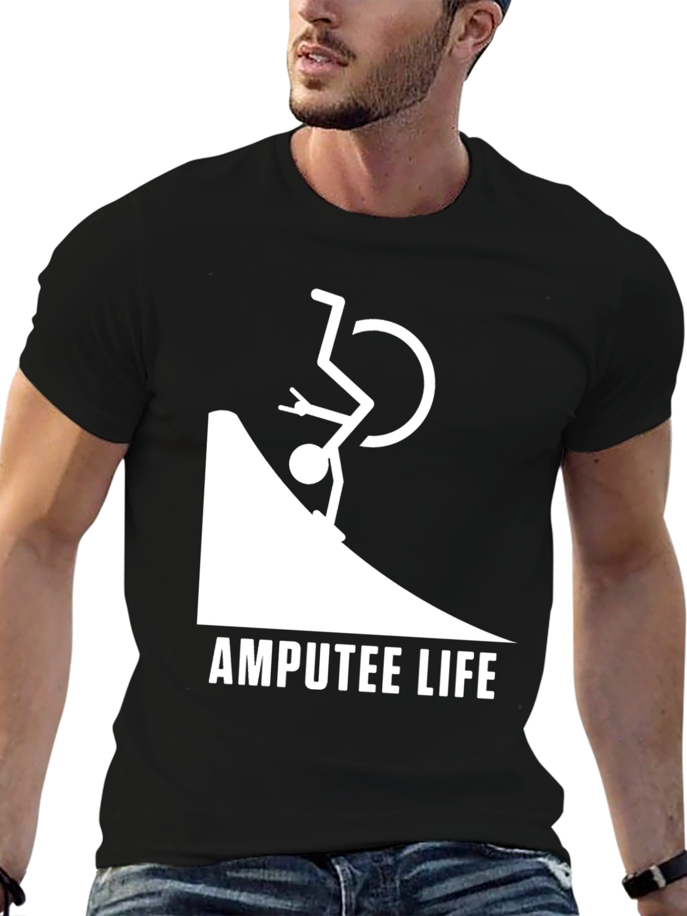 Black Amputee Life T-Shirt view 6