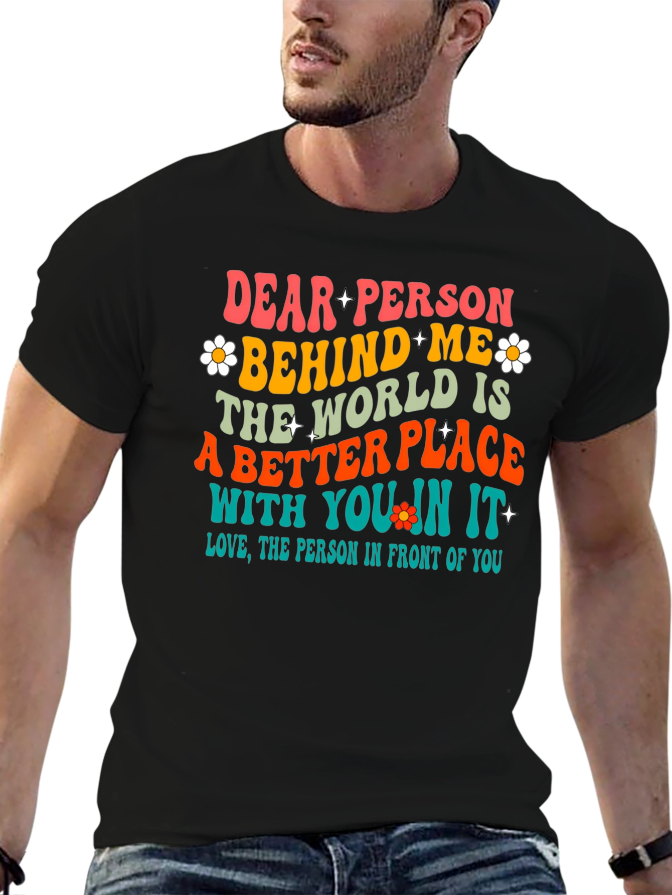 Black Dear Person Behind Me Graphic Tee view 6