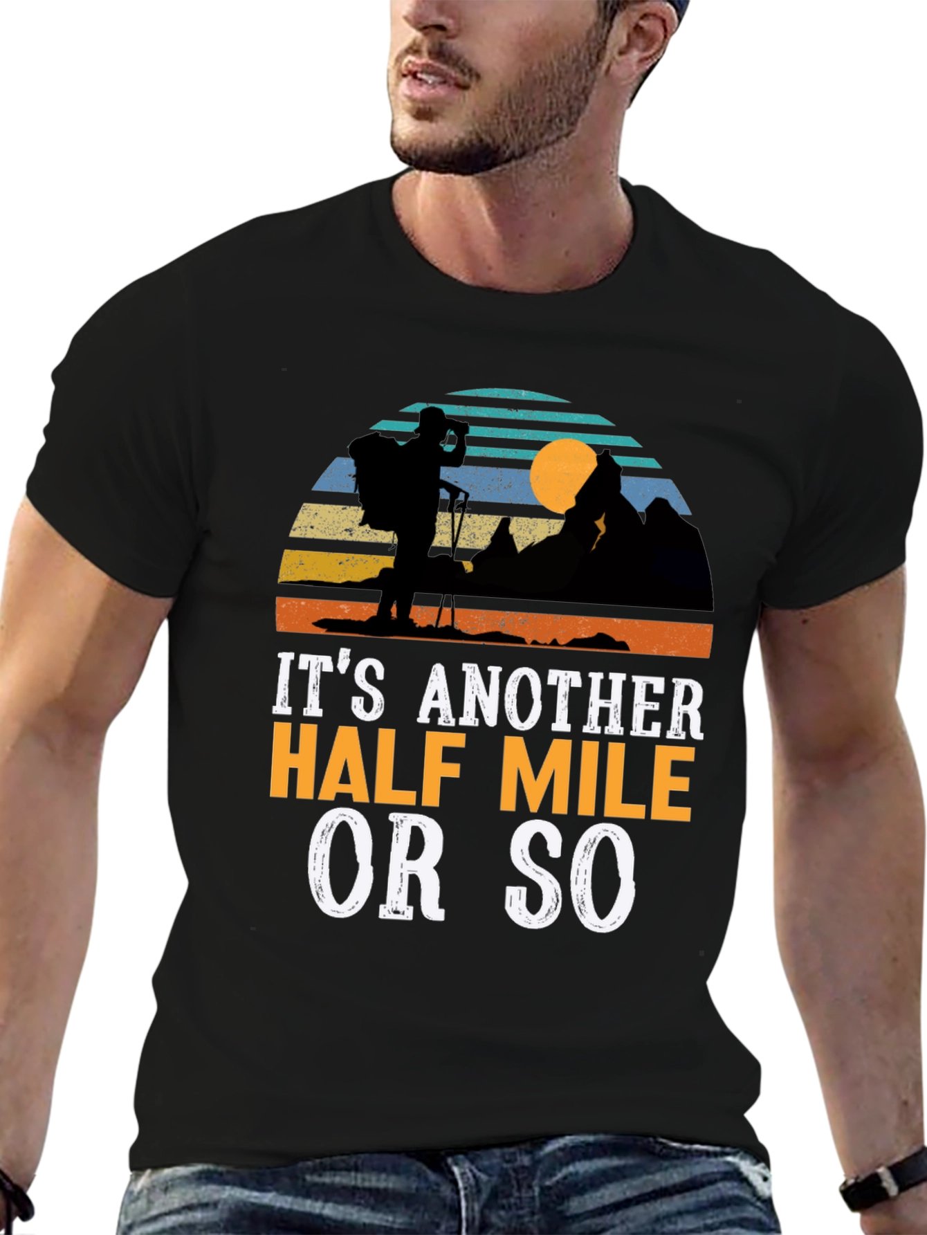 Black Hiking Graphic T-Shirt - Another Half Mile view 6