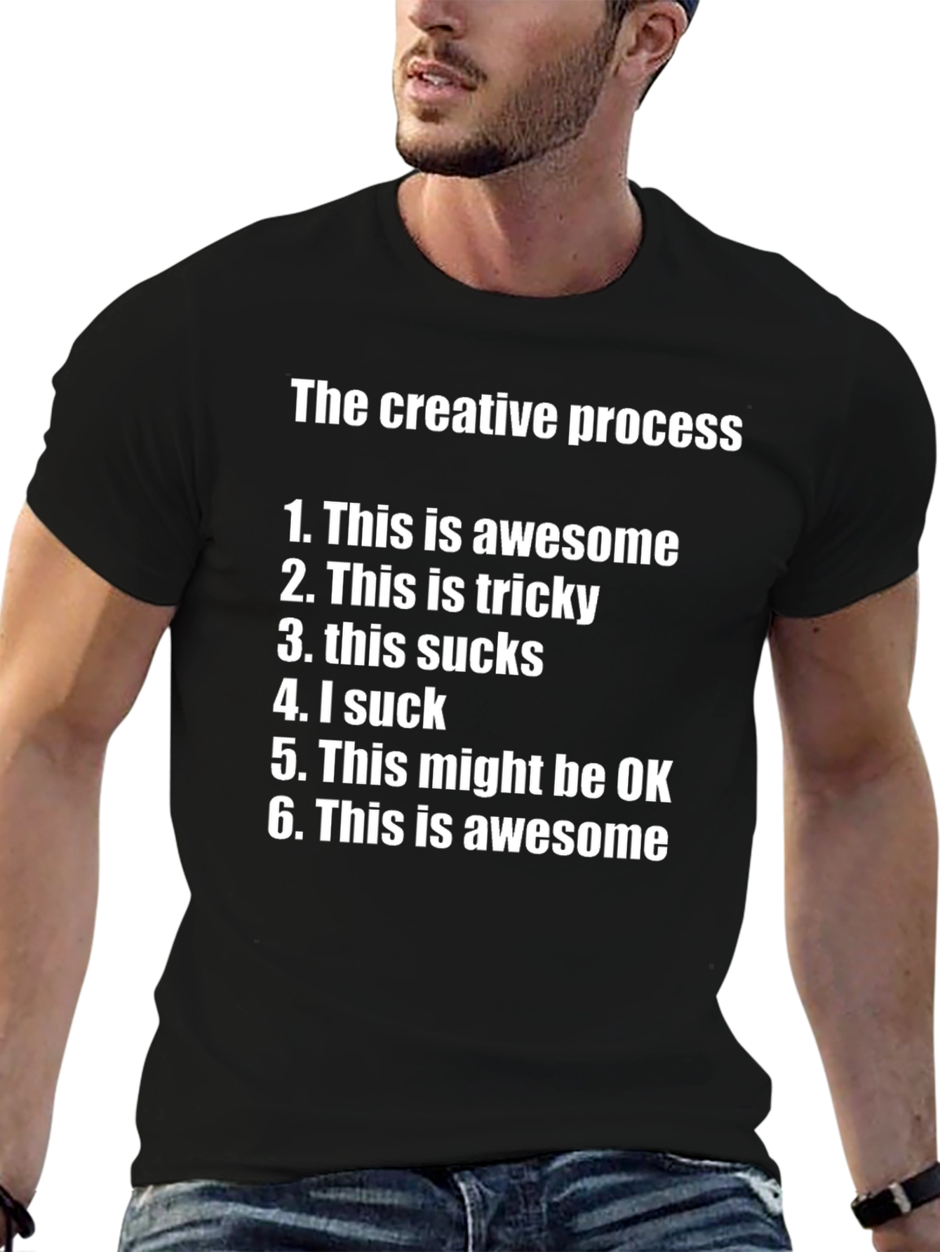 Black Creative Process T-Shirt - Funny Artist Design view 6
