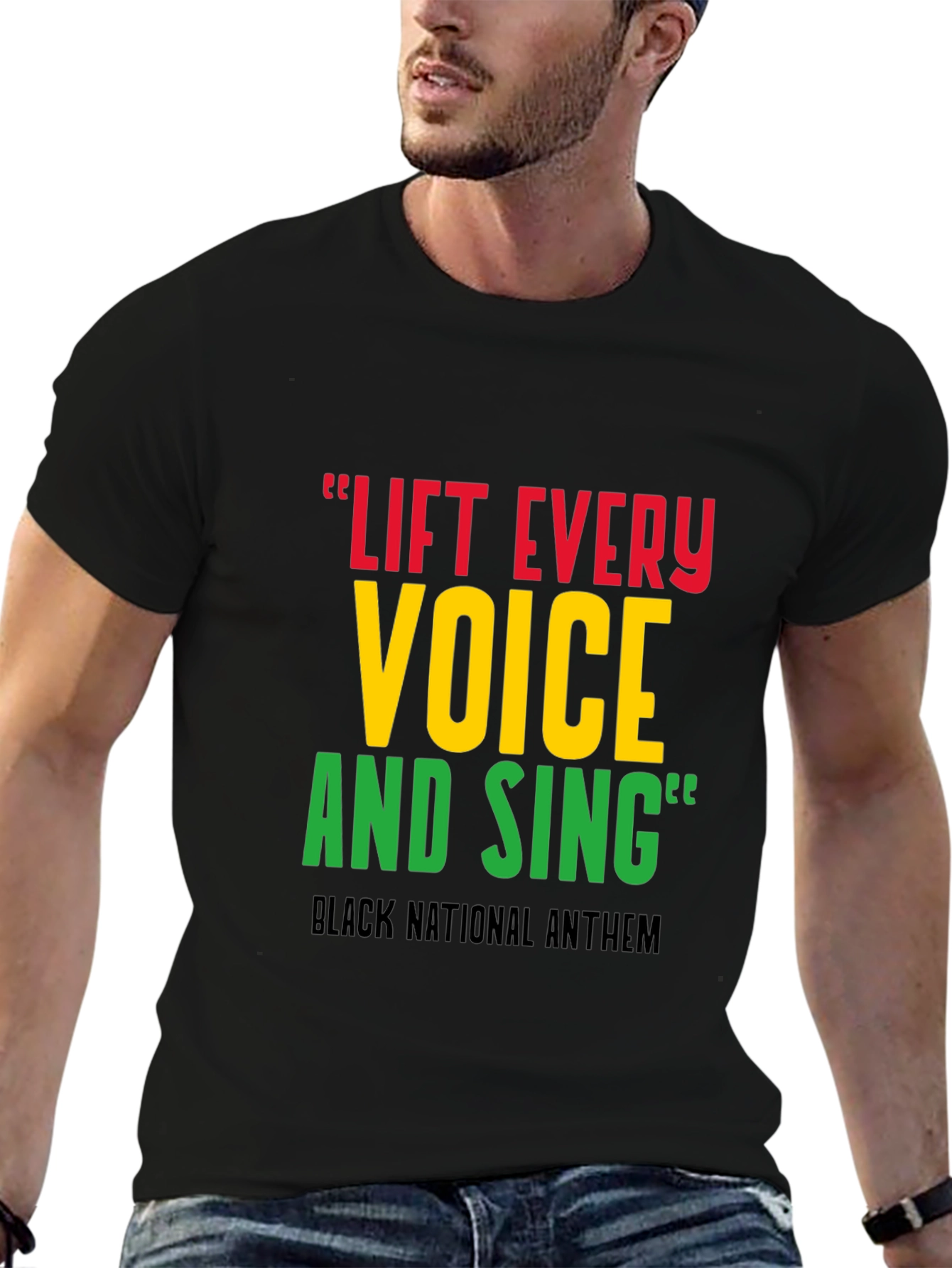 Black Lift Every Voice T-Shirt - Black National Anthem view 6