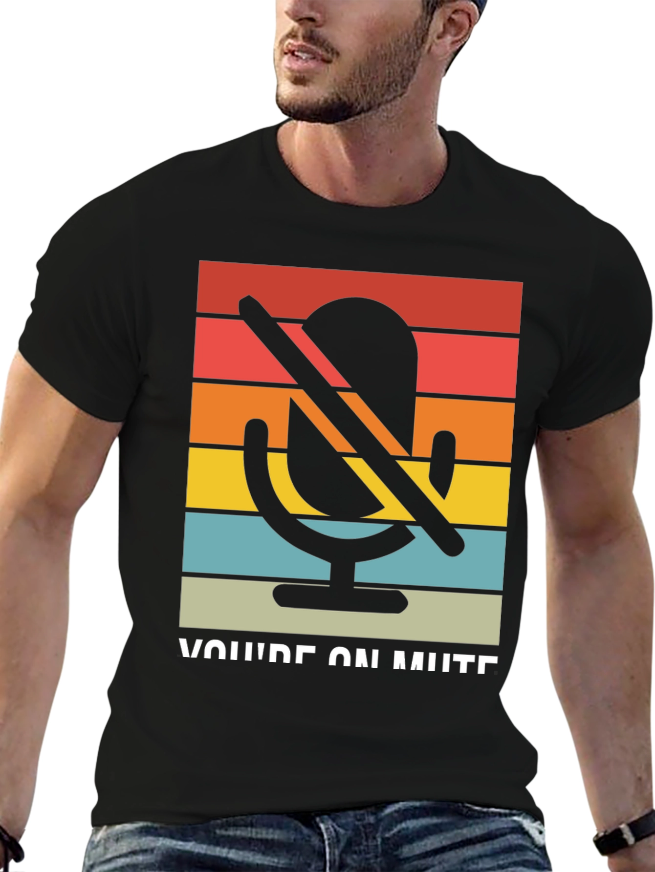 Black You're on Mute Graphic Tee - Retro Style view 6