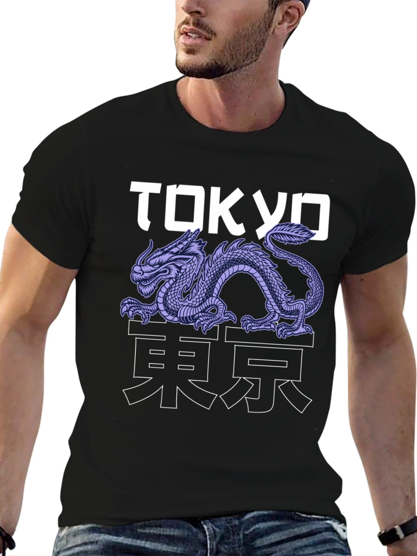 Black Tokyo Dragon Graphic Tee - Urban Style view 6