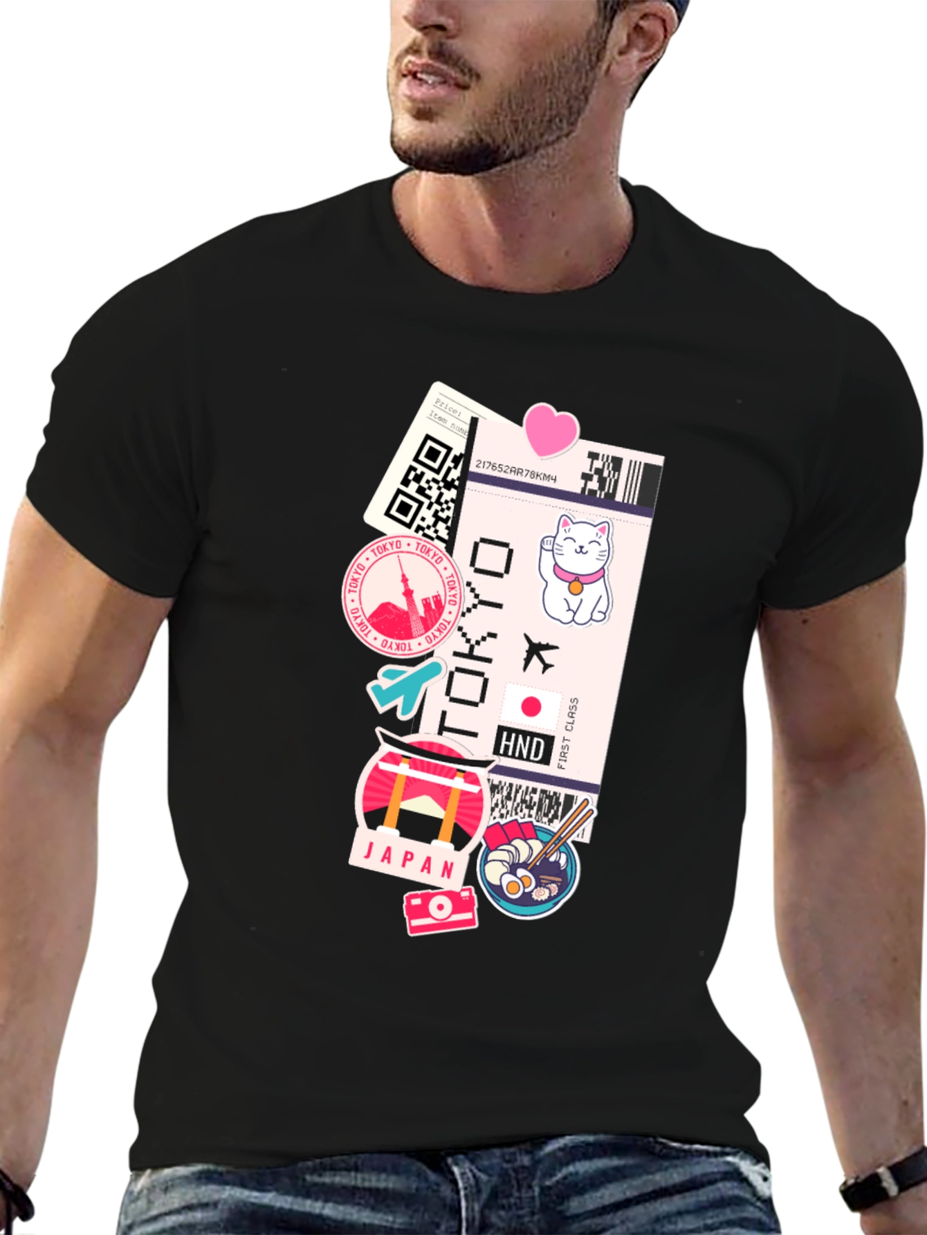 Black Tokyo Travel T-Shirt view 6