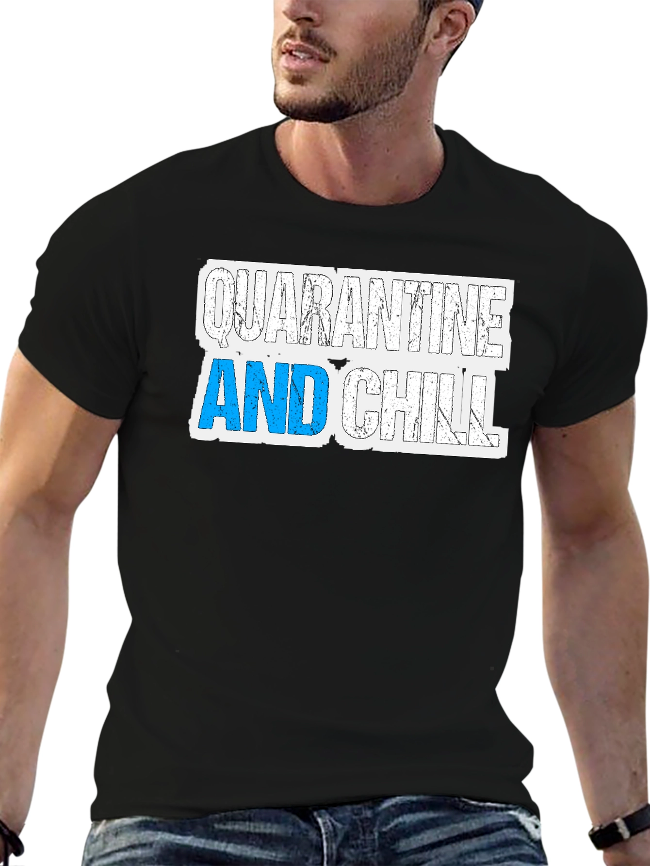 Black Quarantine and Chill Graphic Tee - Relax in Style view 6