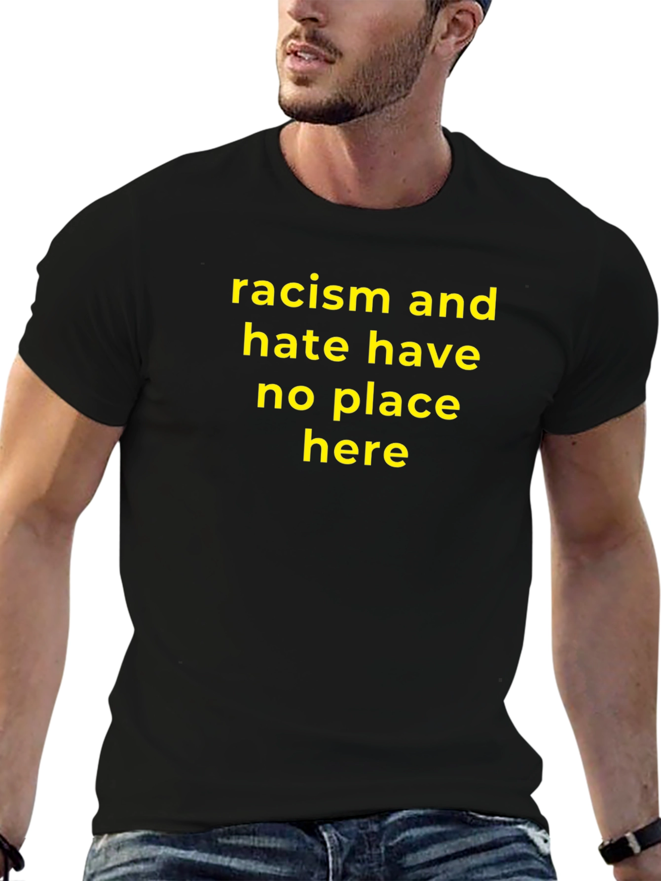 Black Racism and Hate Have No Place Here T-Shirt view 6