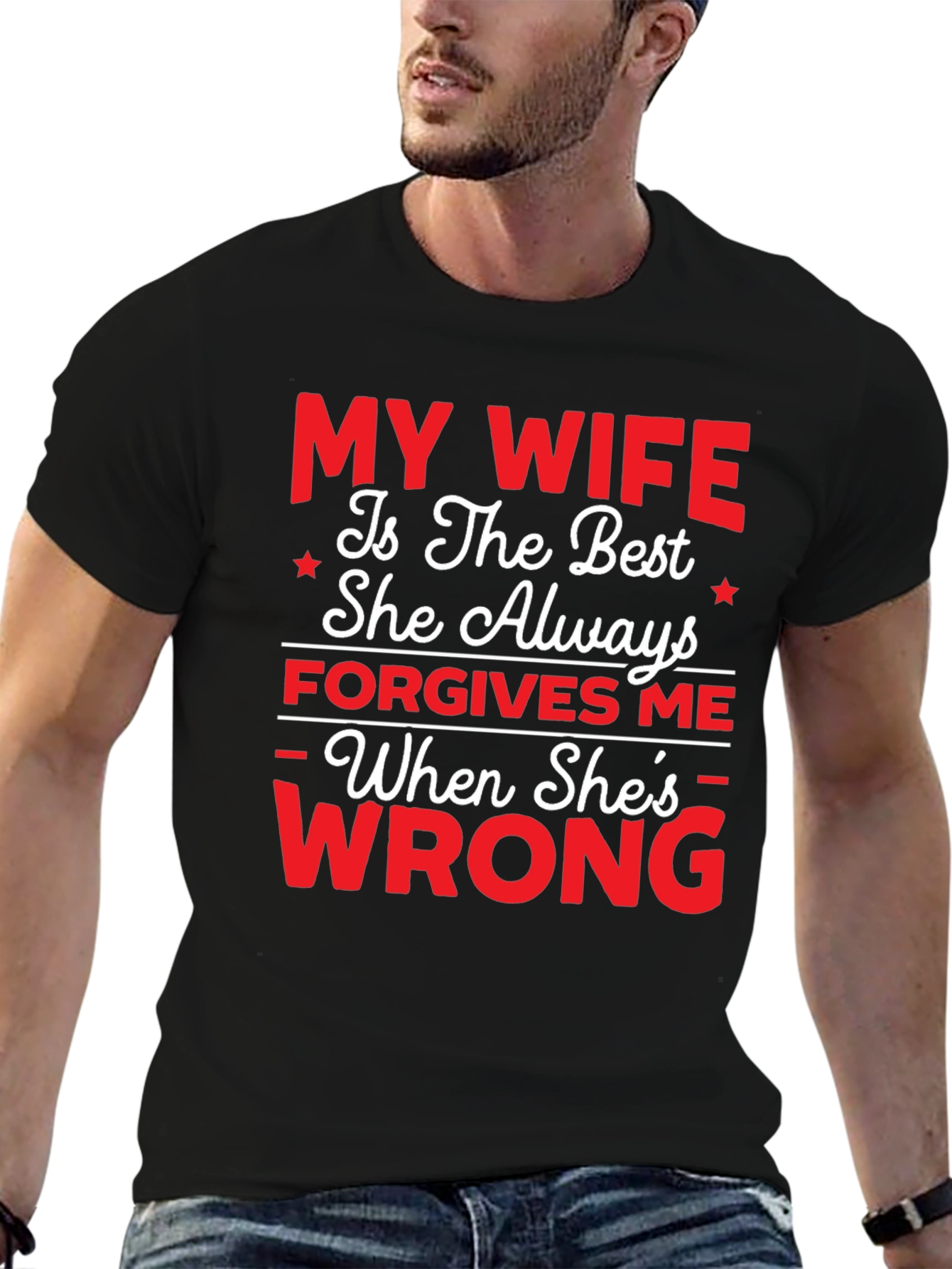 Black Funny My Wife T-Shirt - Husband Humor Tee view 6