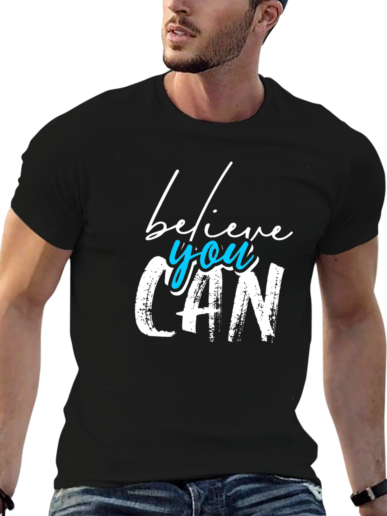 Black Believe You Can Graphic T-Shirt view 6