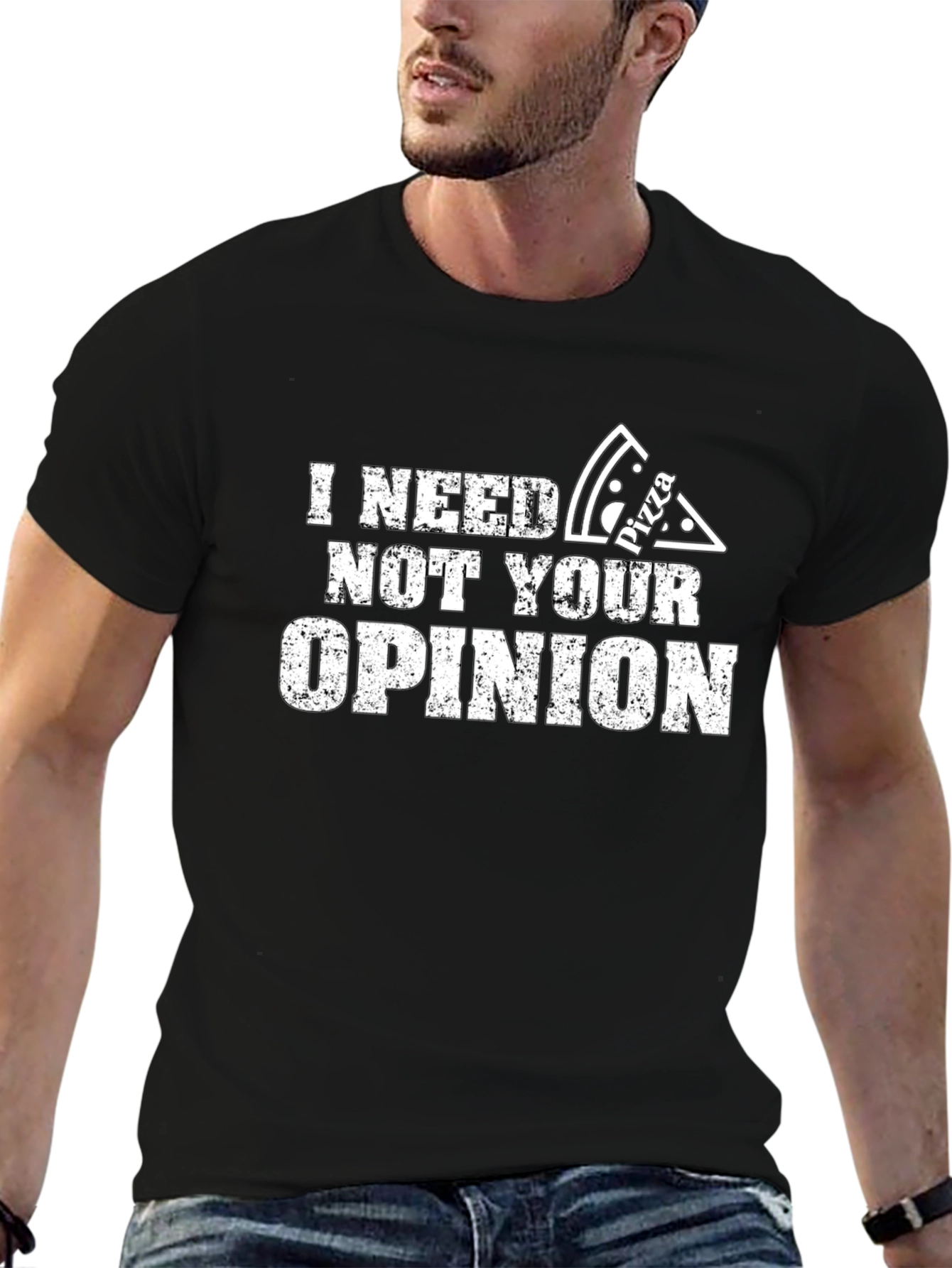 Black Pizza Opinion T-Shirt - Funny Novelty Tee view 6