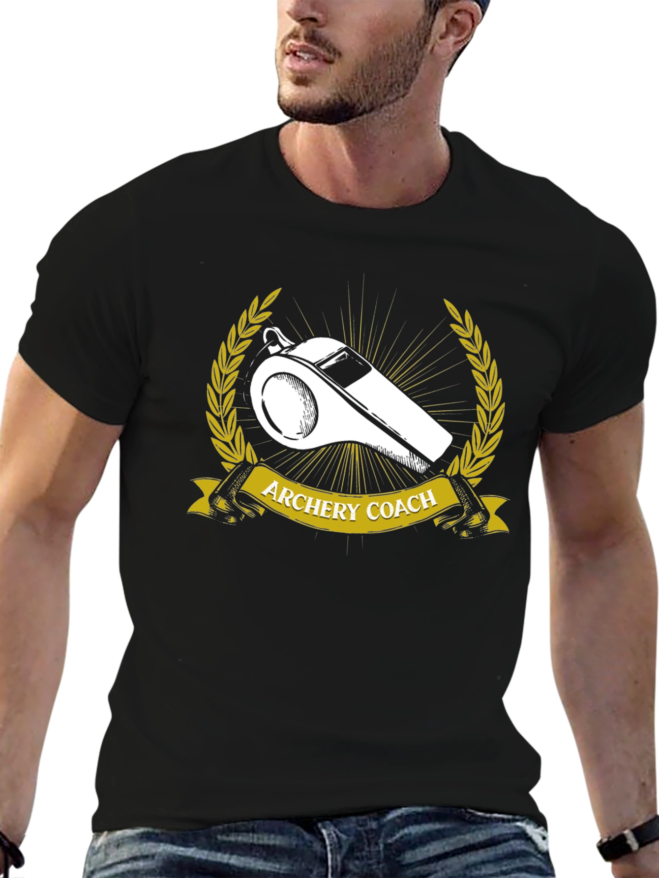 Black Archery Coach T-Shirt - Whistle Design view 6