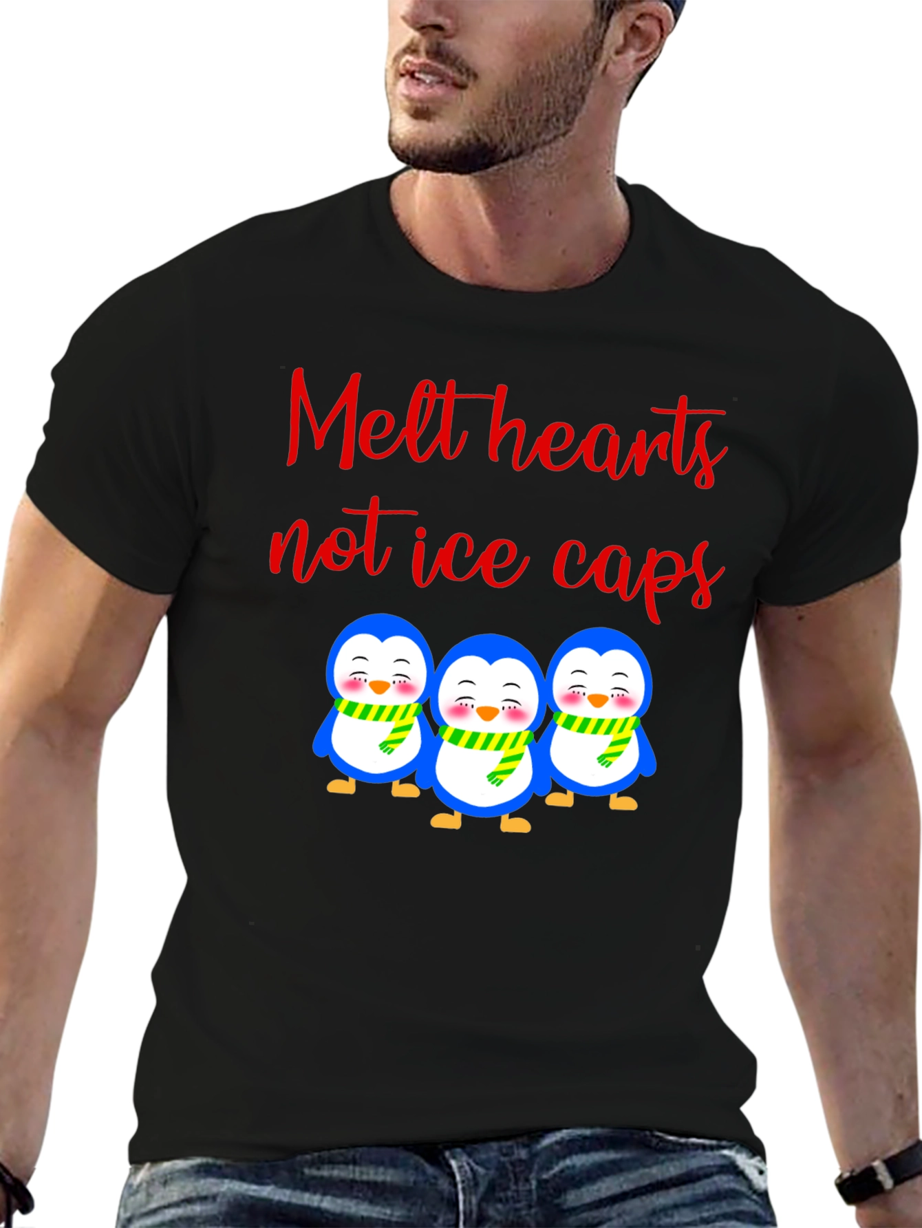 Black Melt Hearts Penguin T-Shirt view 6