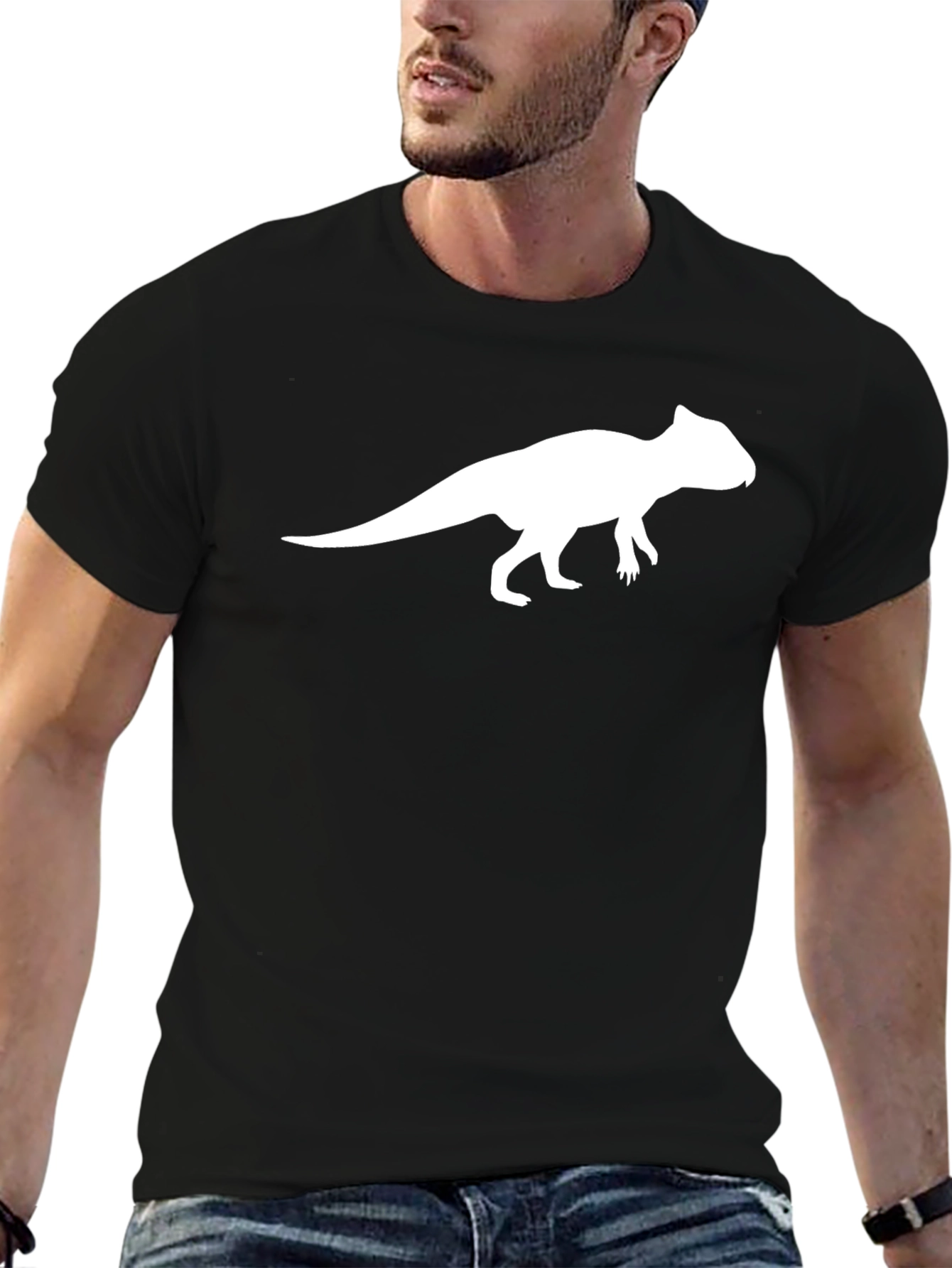 Black Dinosaur Graphic T-Shirt - Stylish Black Tee view 6