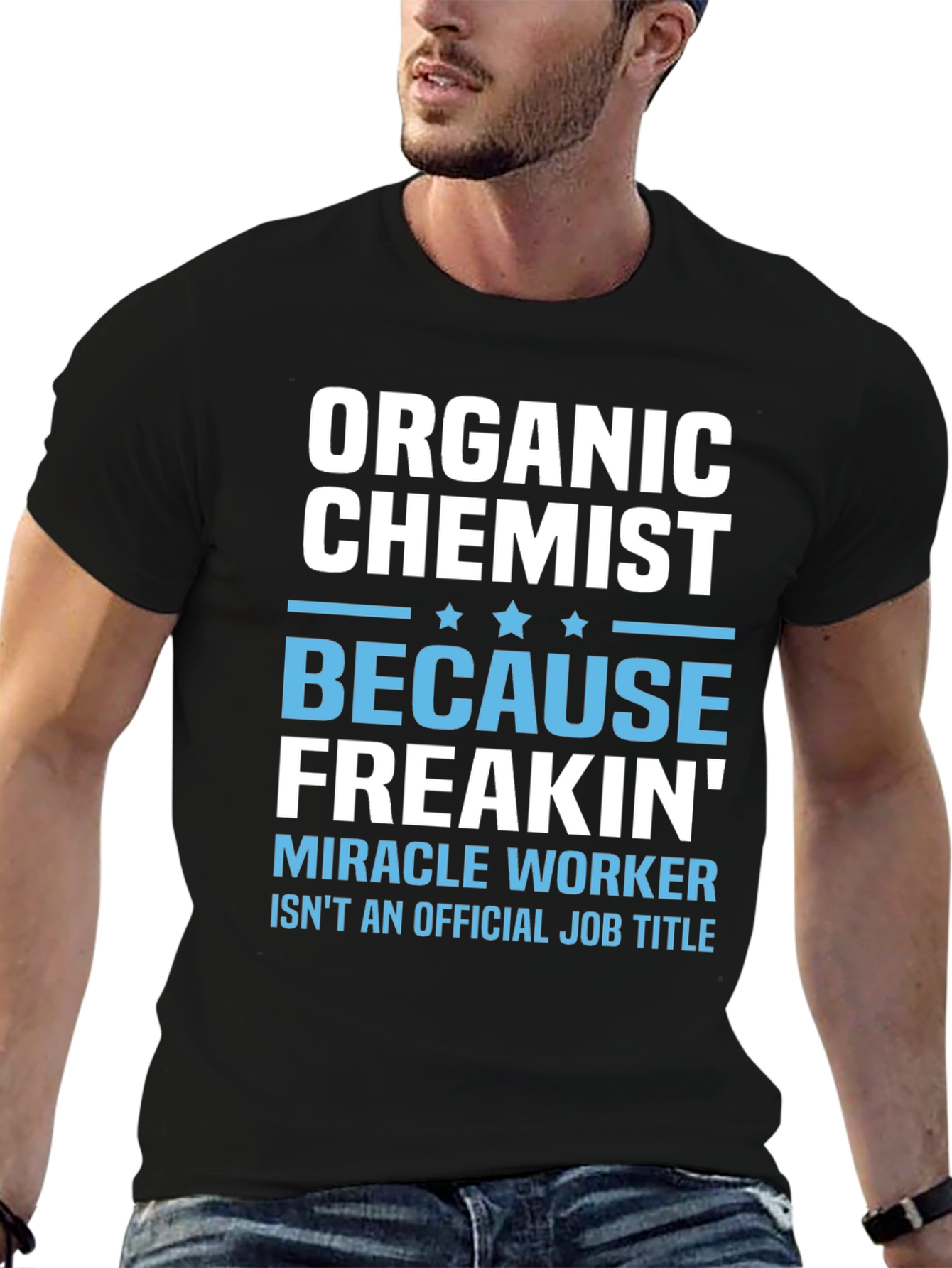 Black Organic Chemist Funny Graphic T-Shirt view 6