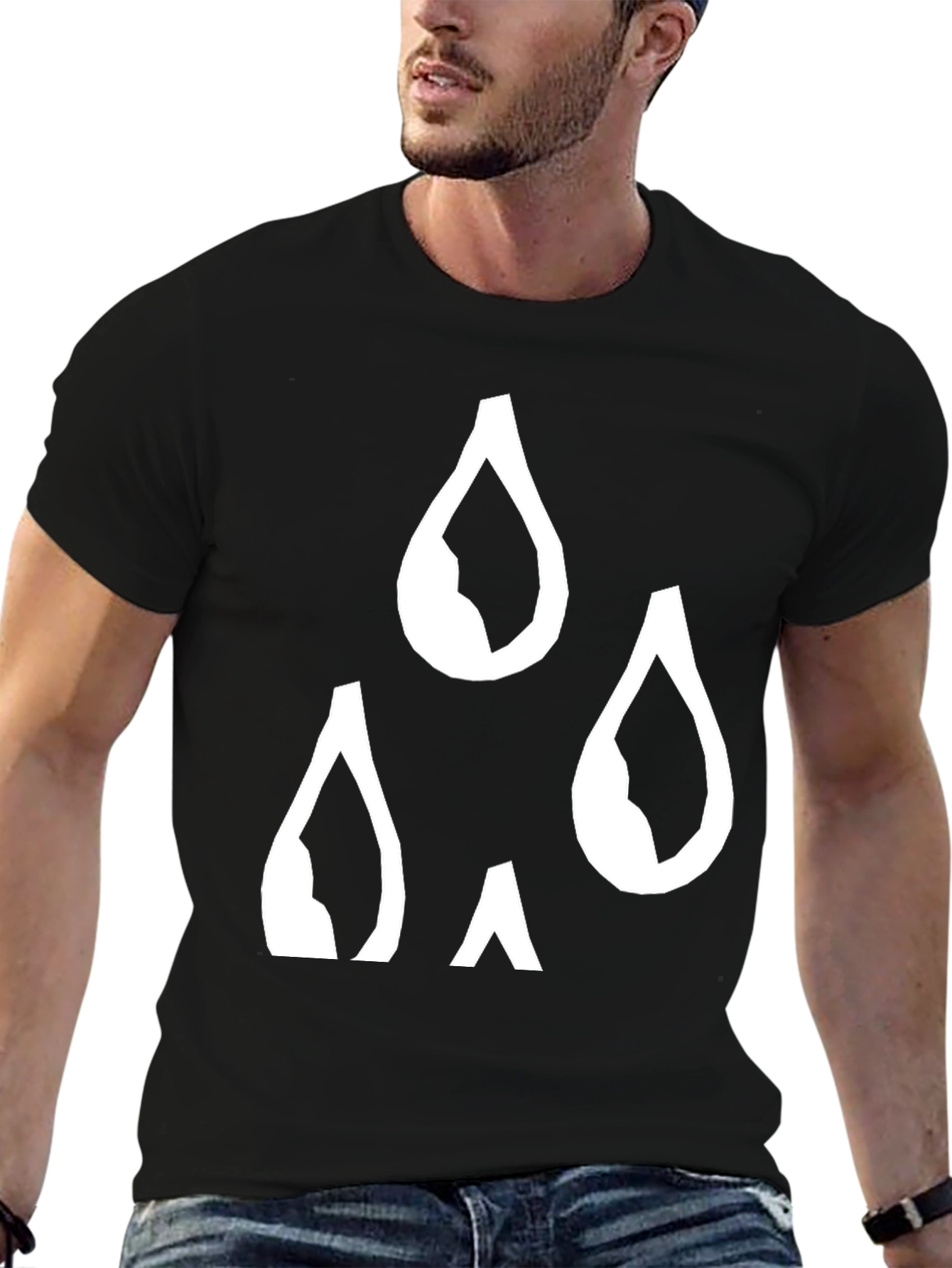 Black Graphic Raindrop Tee - Black Casual Shirt view 6