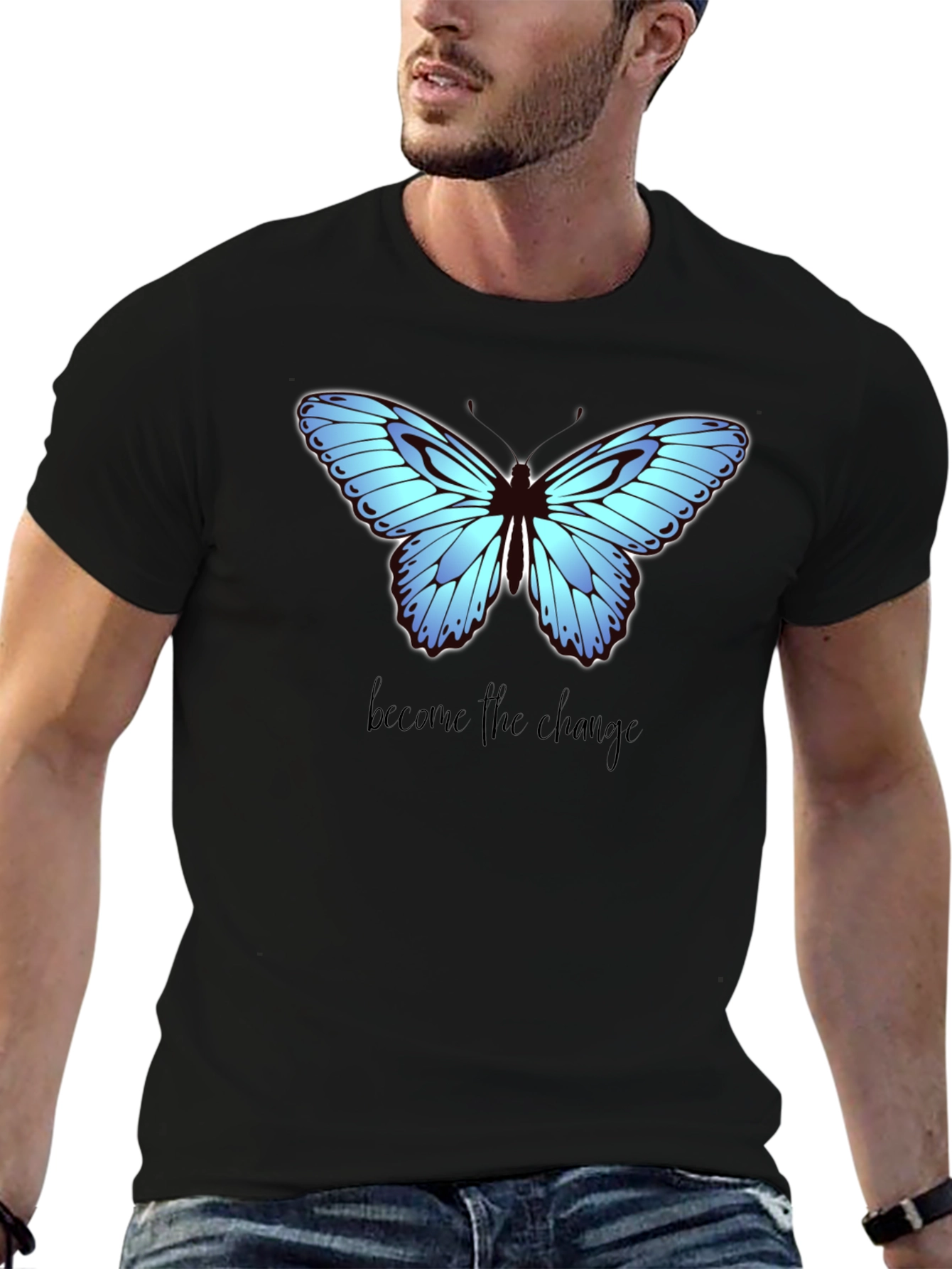 Black Butterfly Change Graphic Tee view 6