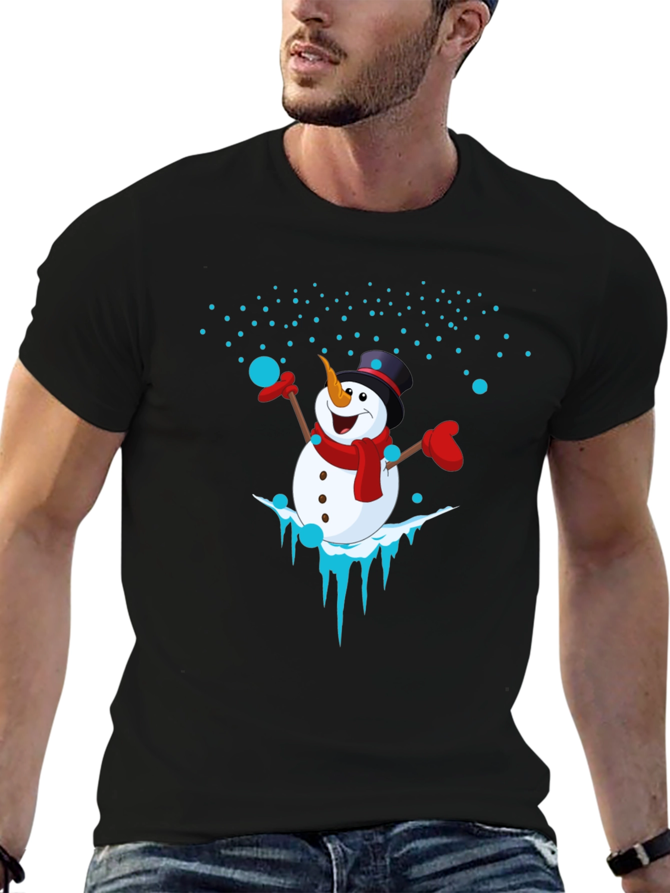 Black Snowman Graphic Tee - Holiday Cheer view 6