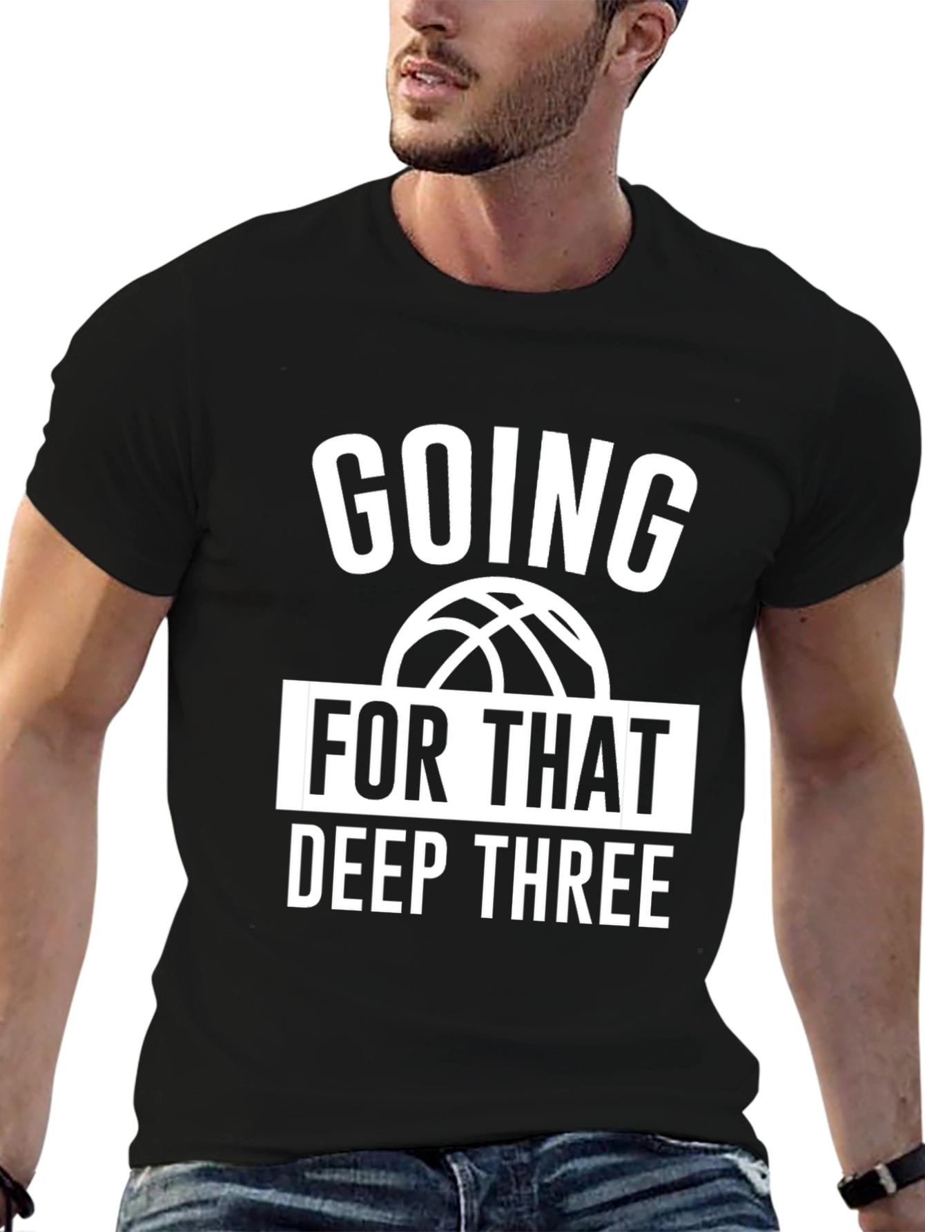 Black Going for That Deep Three T-Shirt view 6