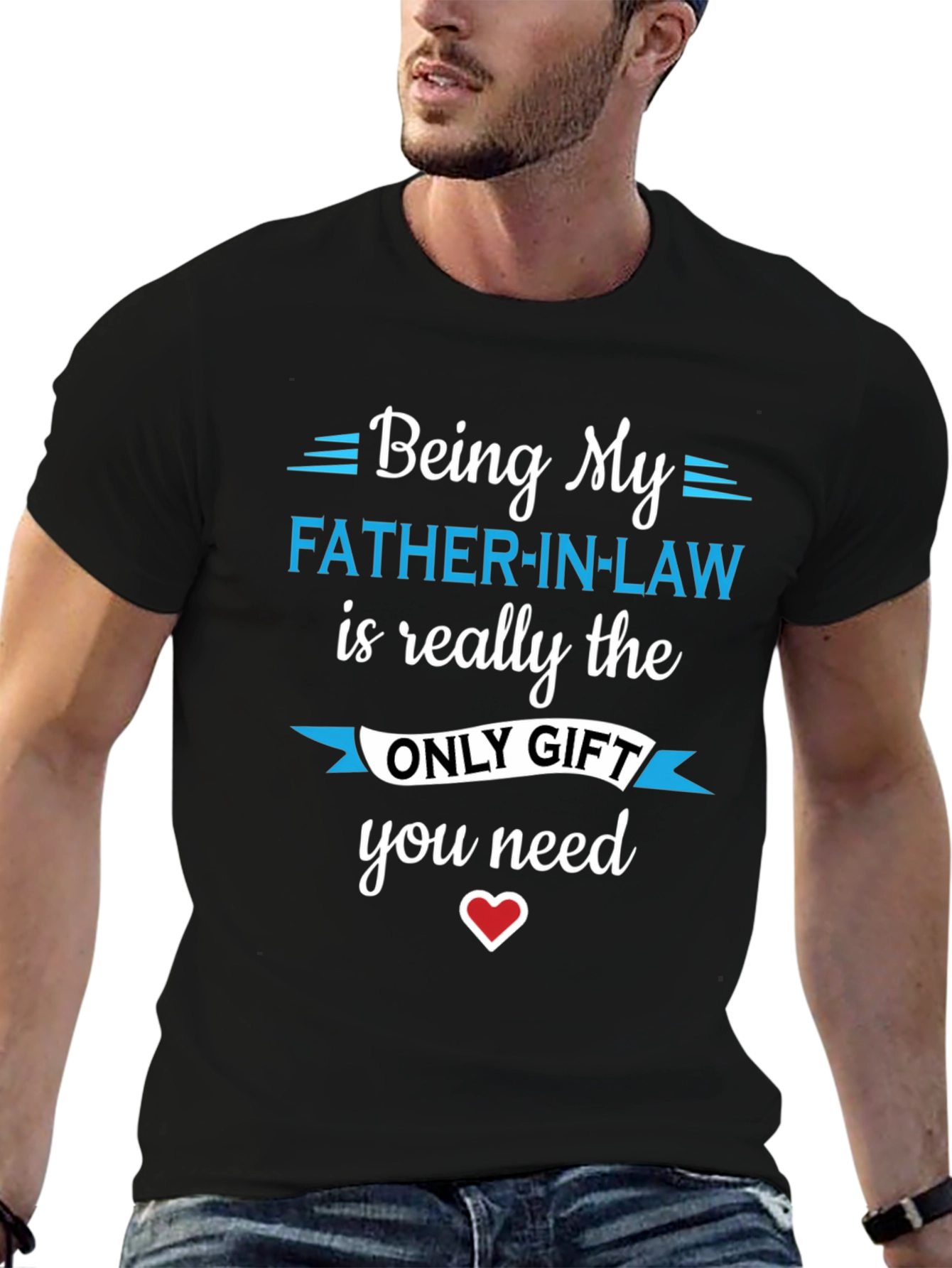 Black Father-in-Law Gift T-Shirt - Funny Present for Dad view 6