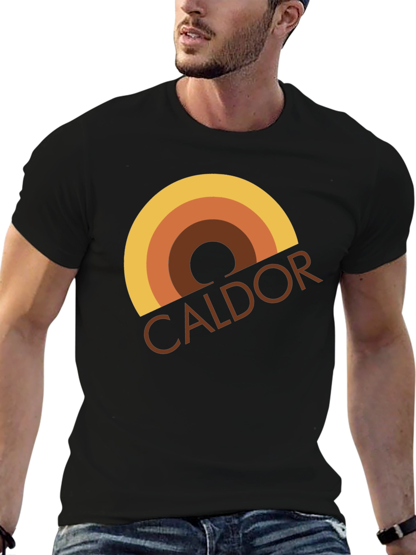 Black Retro Caldor Style T-Shirt view 6