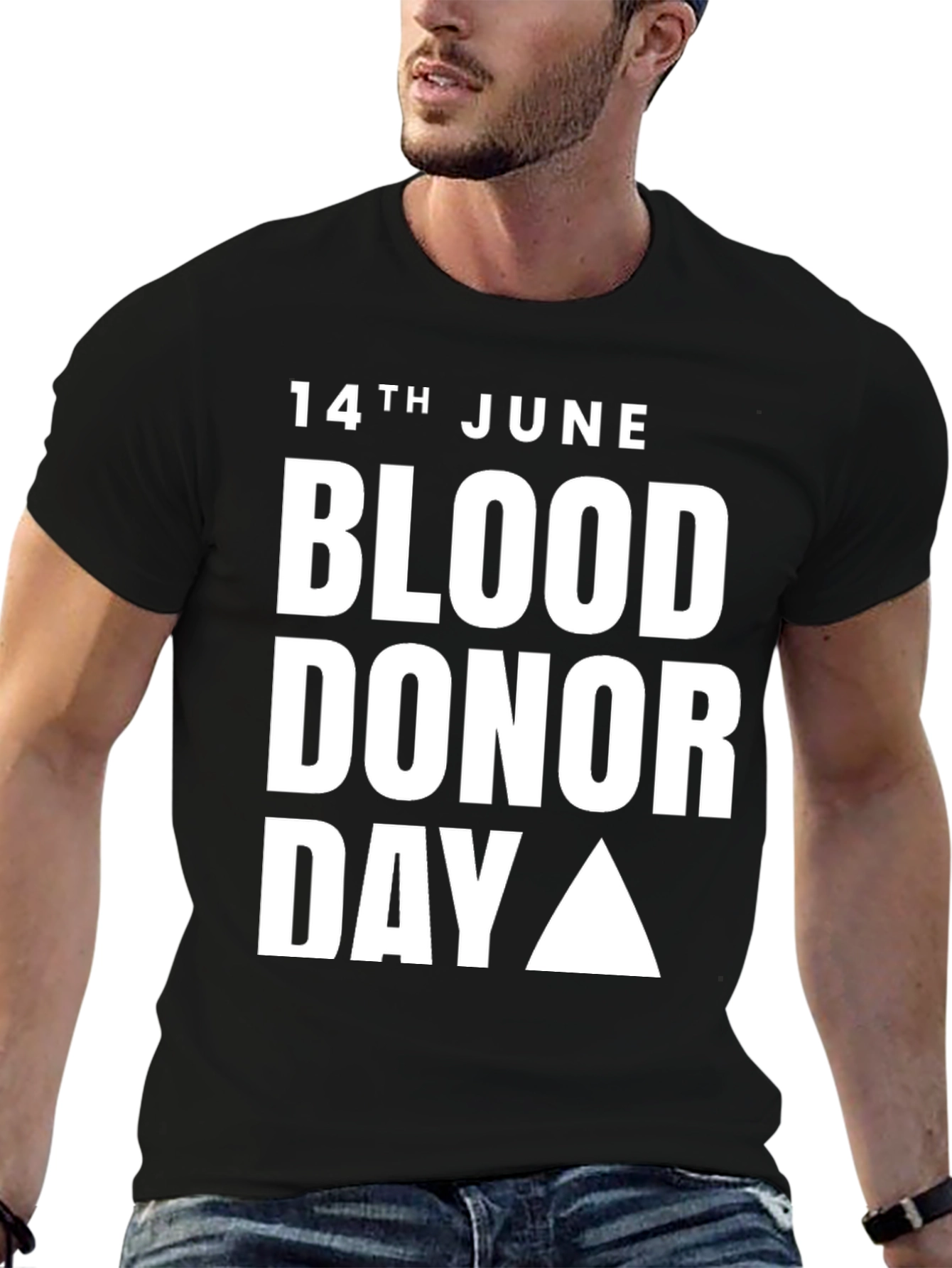 Black Blood Donor Day T-Shirt - 14th June view 6