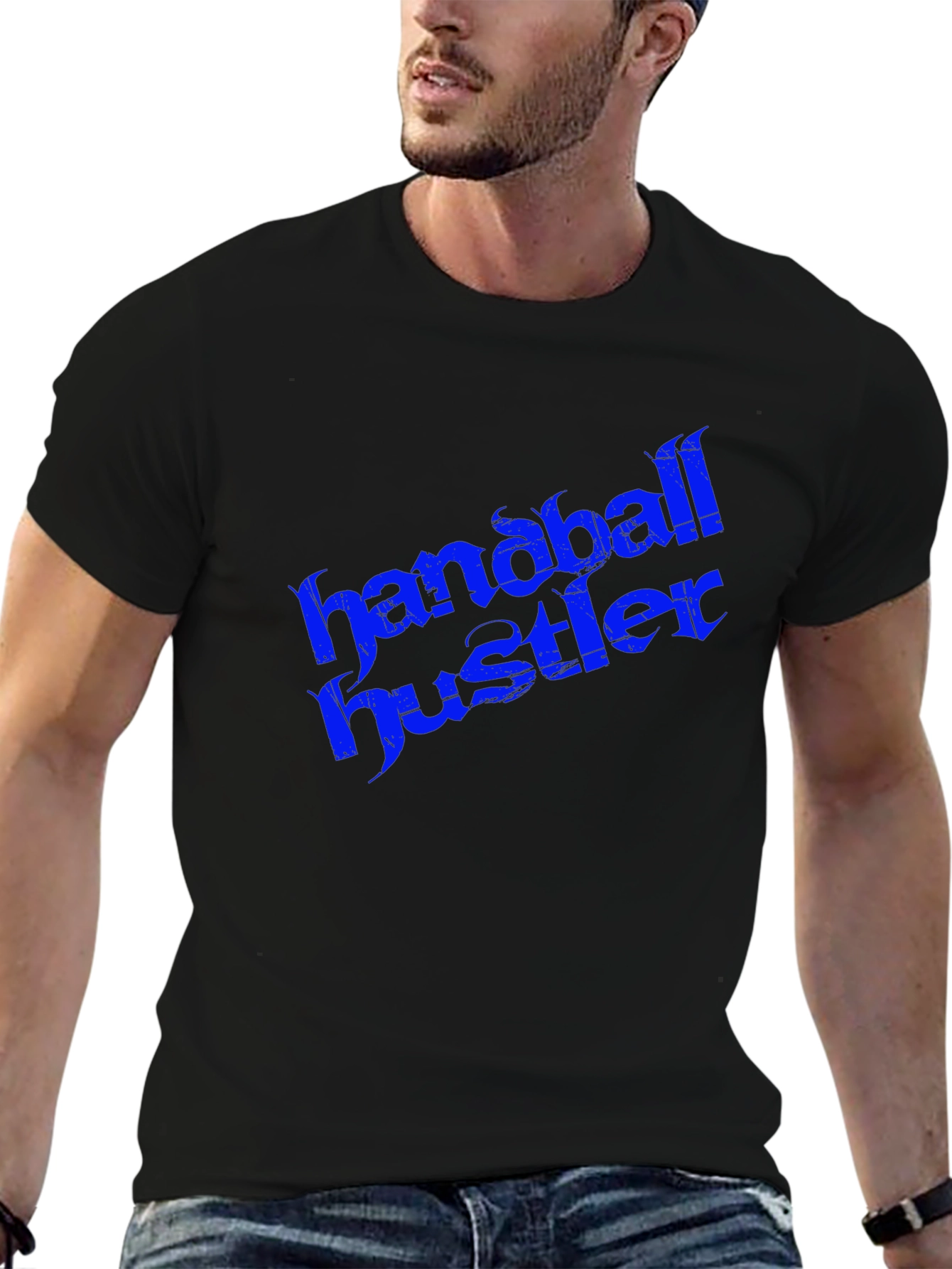 Black Handball Hustler Graphic Tee - Bold Streetwear Style view 6