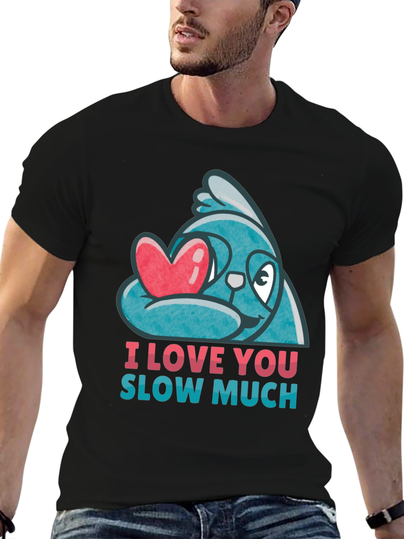 Black I Love You Slow Much Sloth Graphic Tee view 6