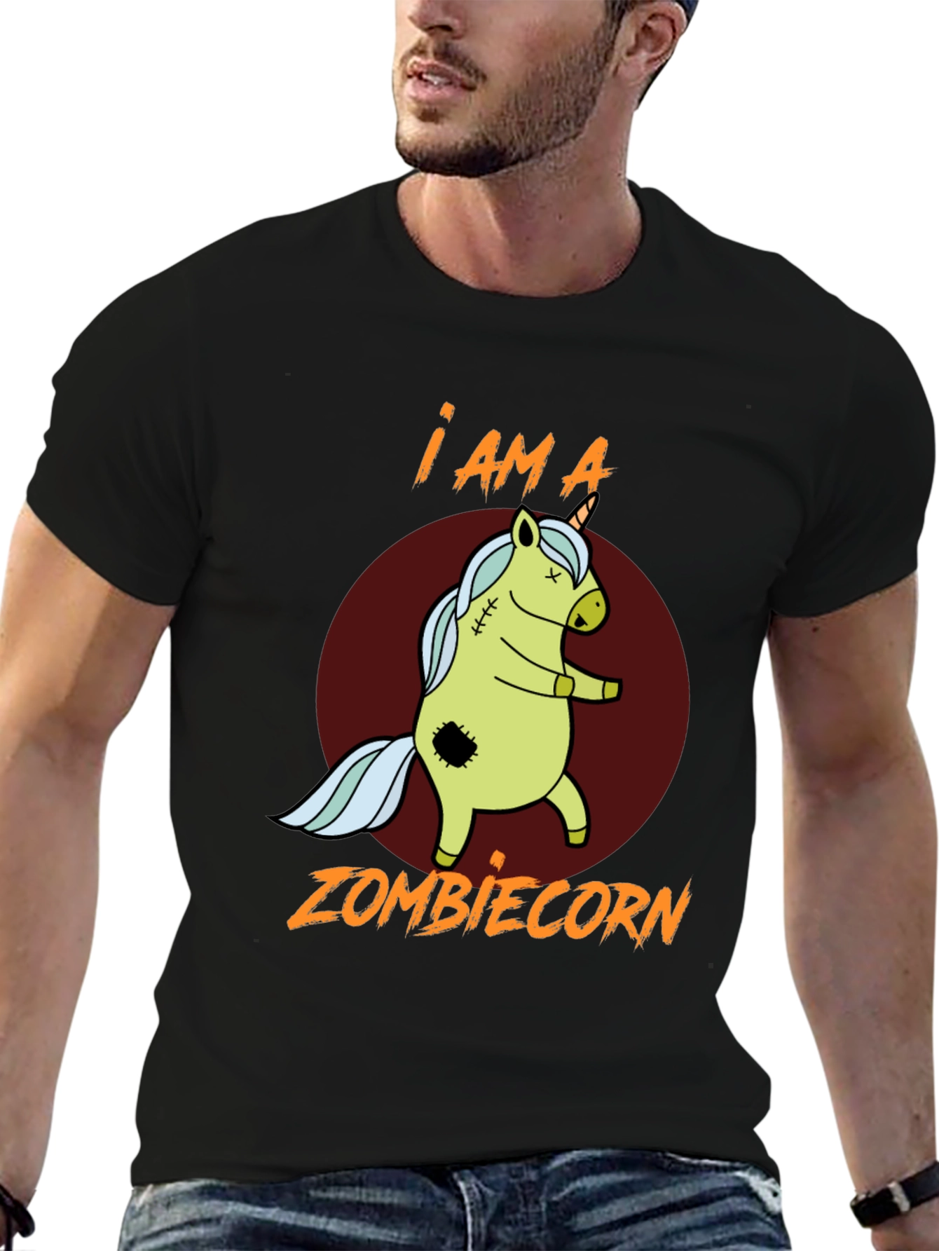 Black Zombiecorn T-Shirt - I am a Zombiecorn view 6