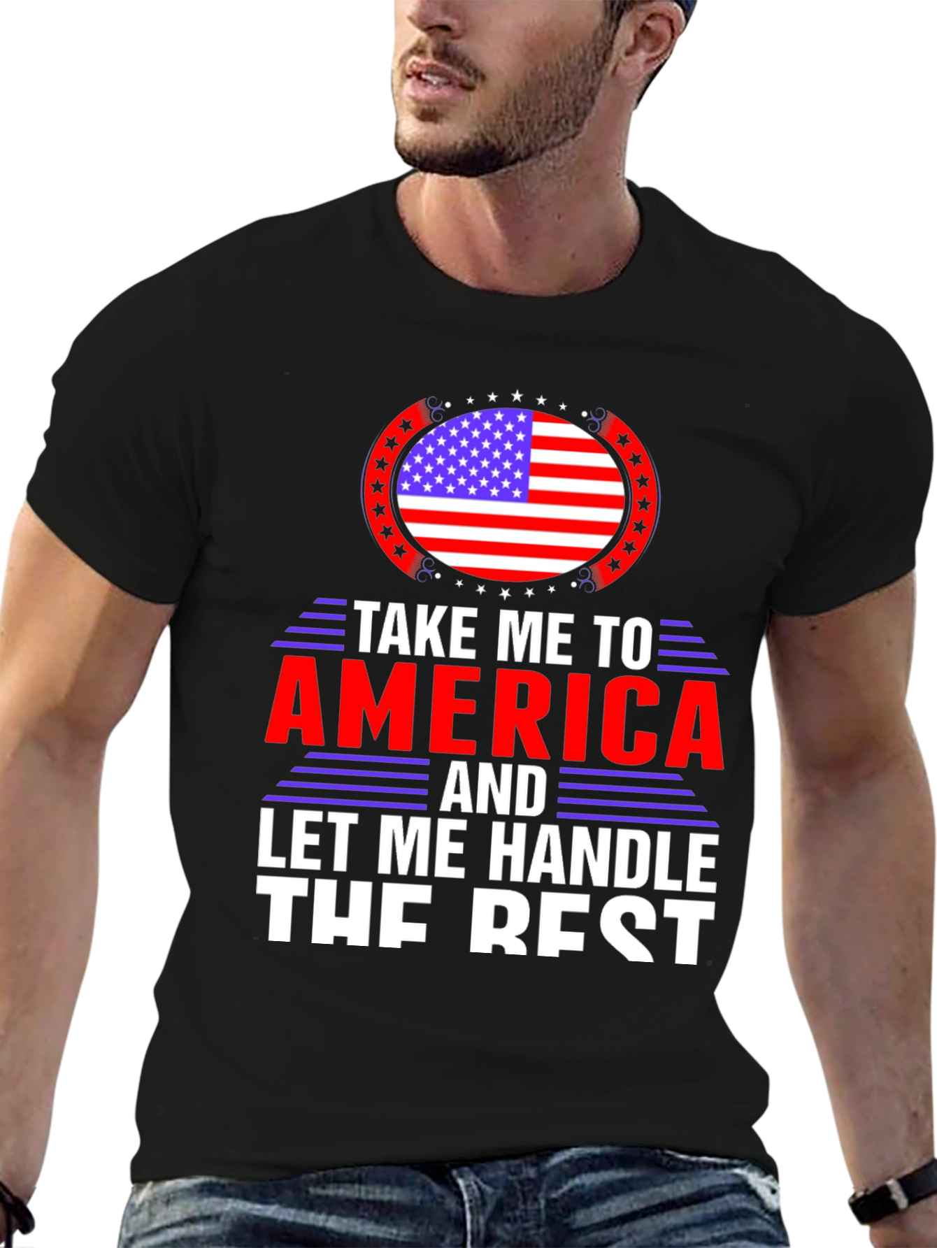 Black America Patriotic T-Shirt view 6