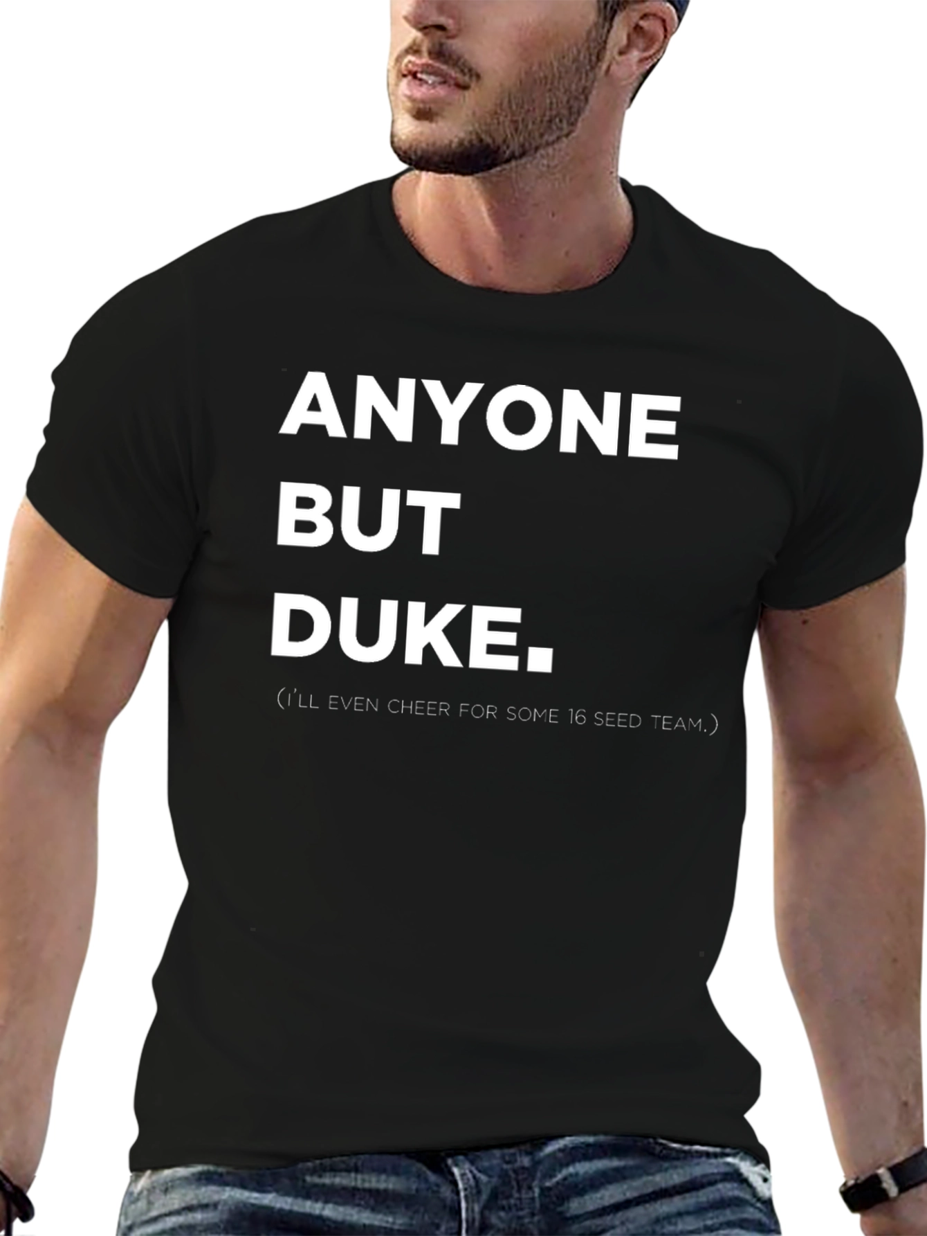 Black Anyone But Duke T-Shirt - College Basketball Fan Apparel view 6