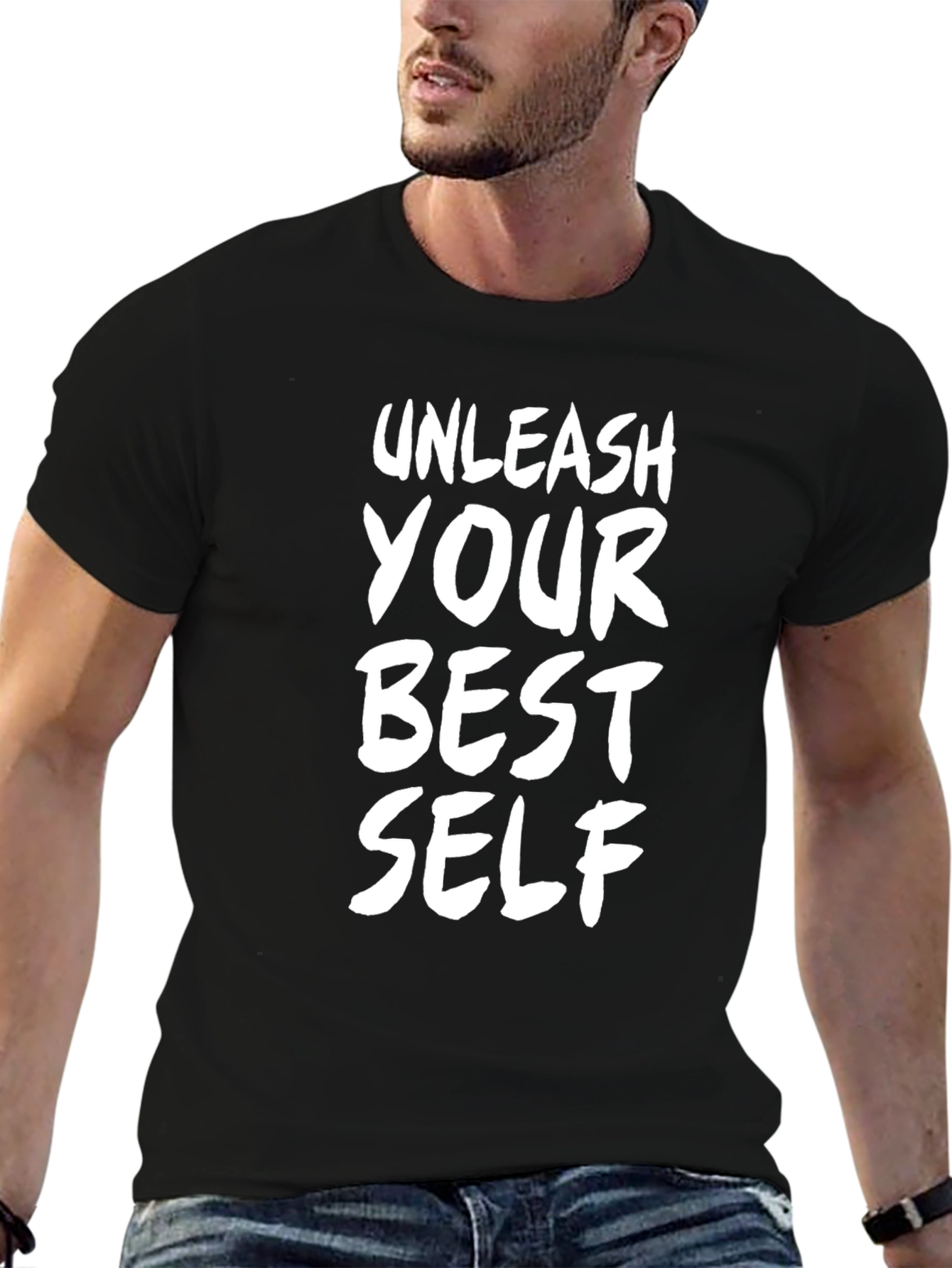 Black Unleash Your Best Self Graphic Tee - Black view 6