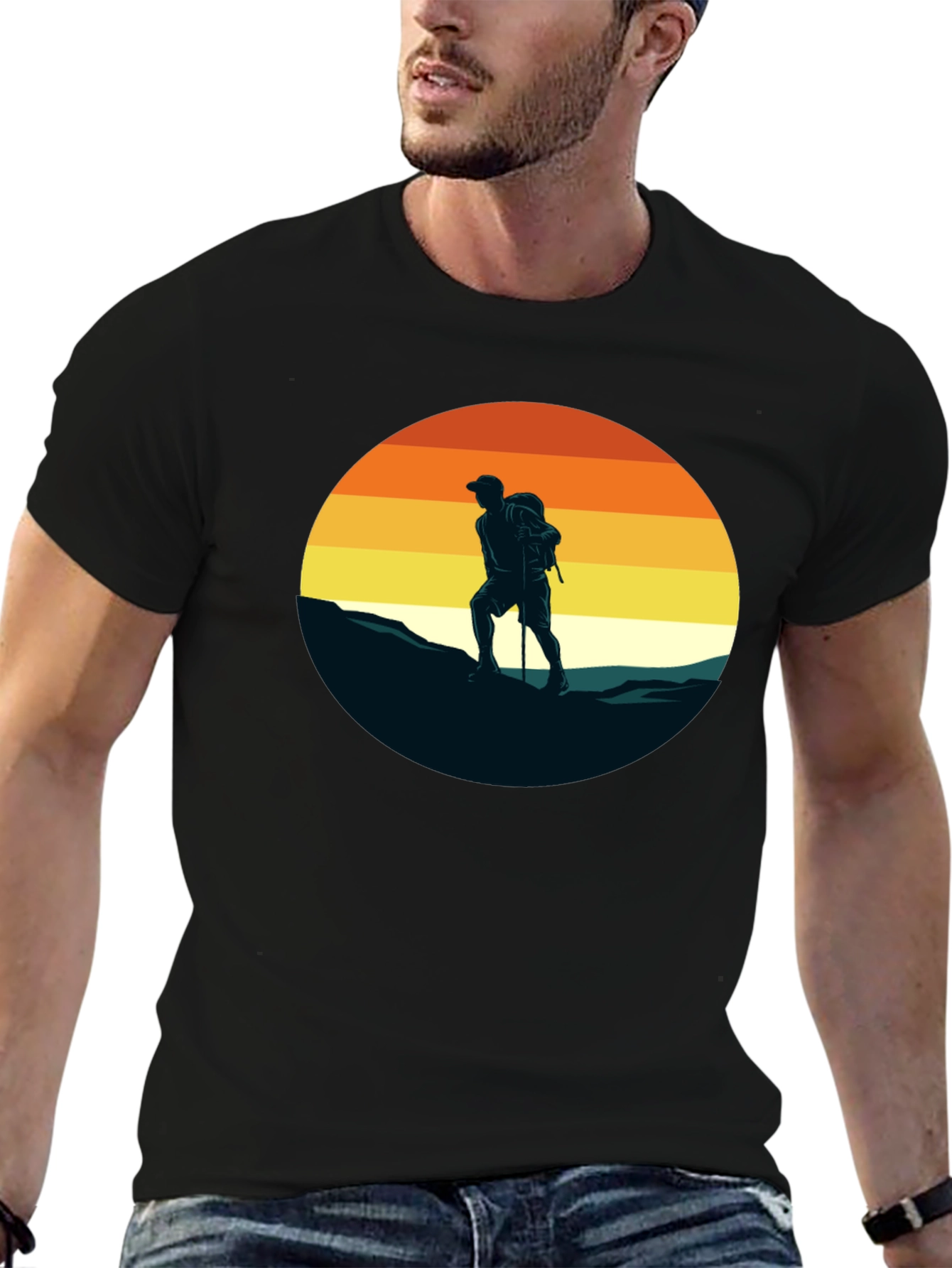 Black Hiking Adventure Graphic Tee - Black view 6